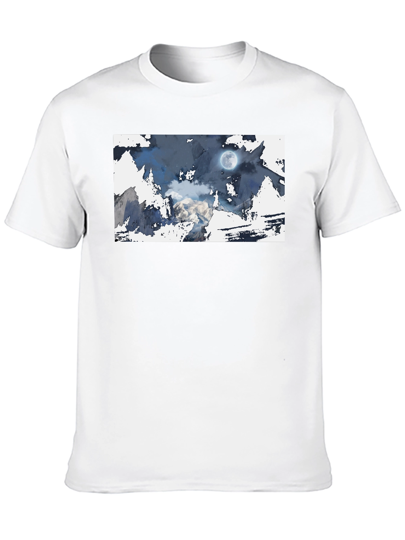 Black Moonlit Mountain Tee - Stylish Graphic Print view 10