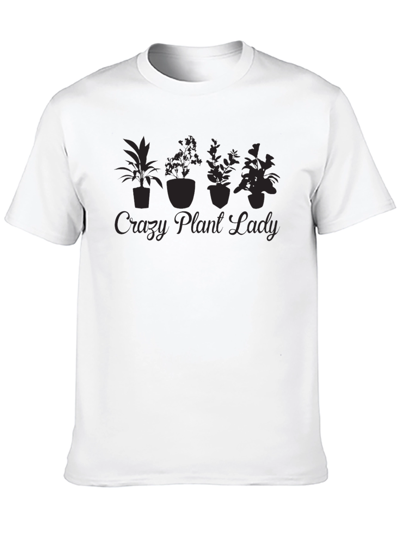 Black Crazy Plant Lady Graphic T-Shirt - Black view 10