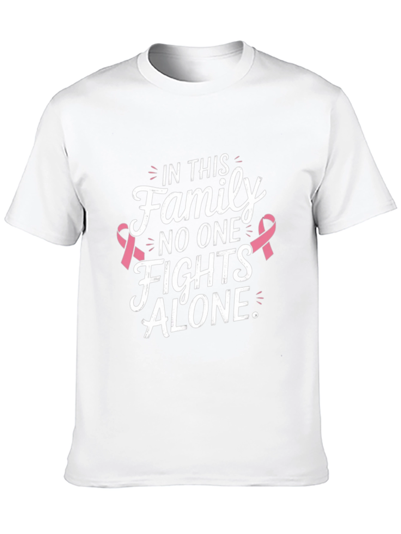 Black Family Fights Alone Breast Cancer Awareness T-Shirt view 10