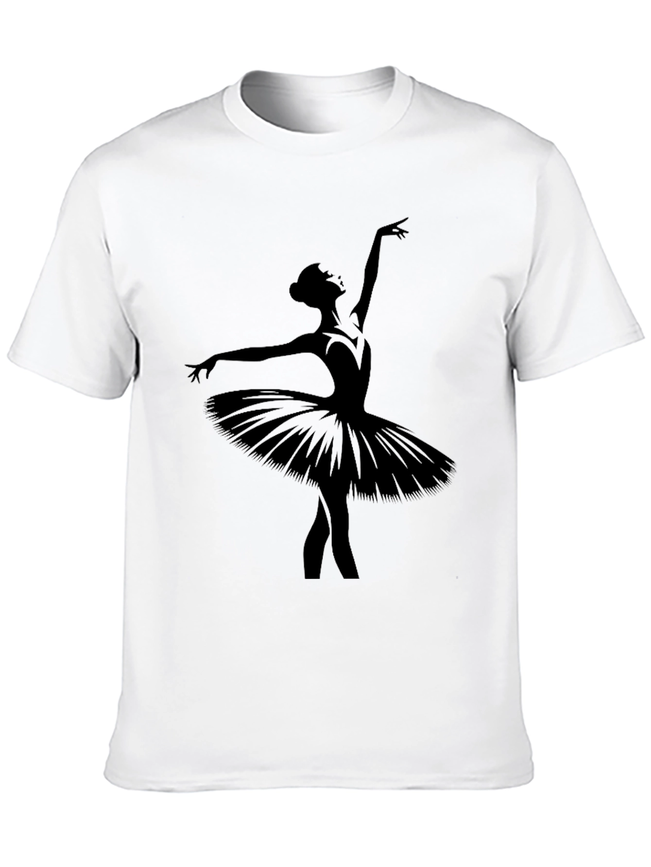 Black Ballerina Silhouette Graphic T-Shirt - Black view 10