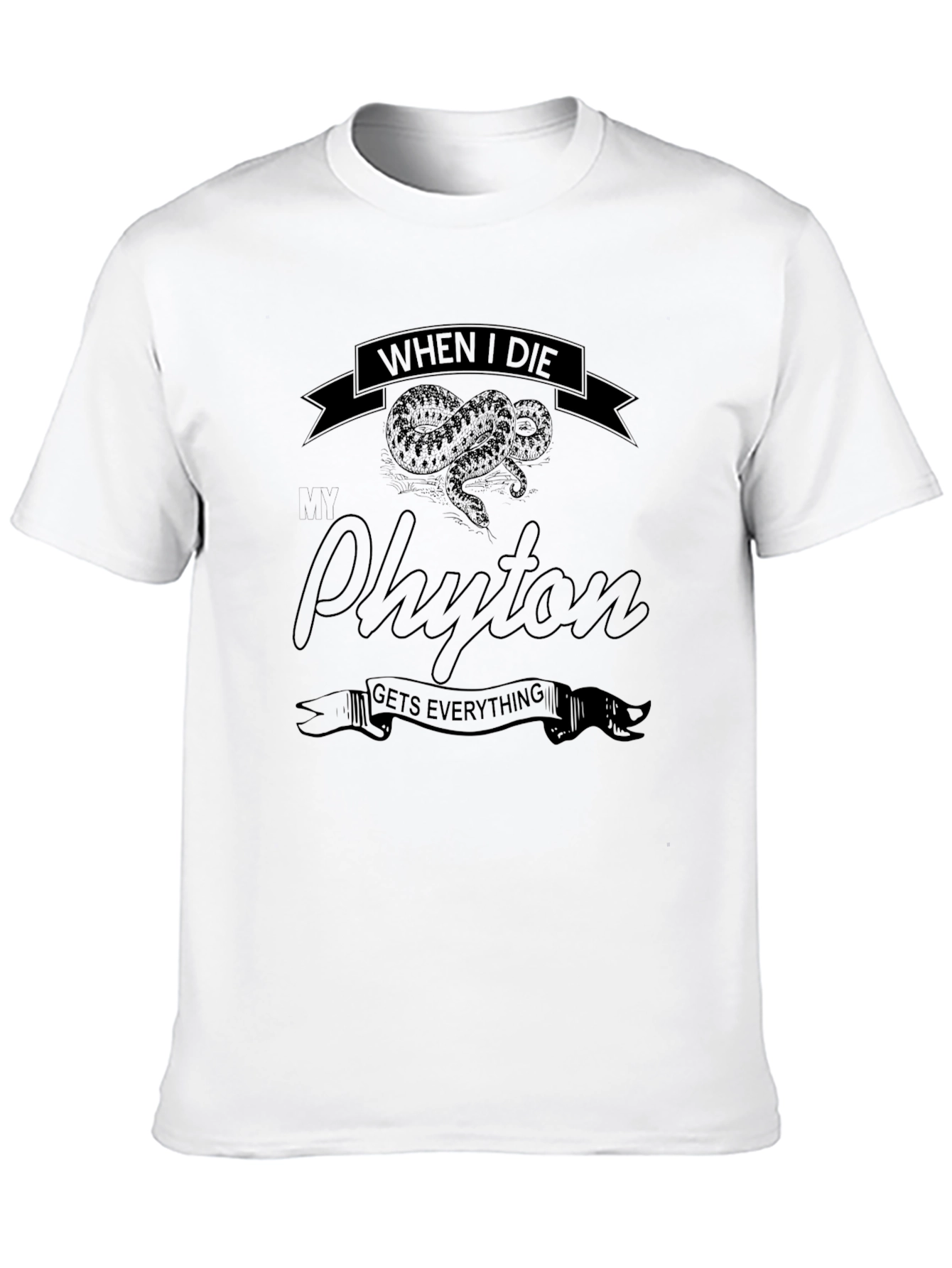 Black Python Snake Novelty T-Shirt view 10