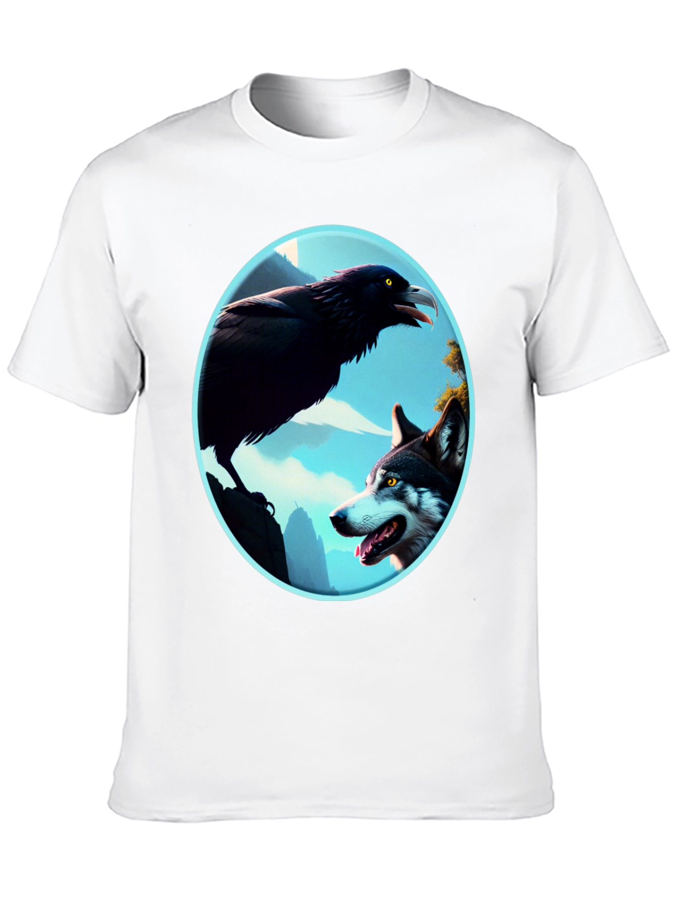 Black Raven and Wolf Graphic Tee view 10