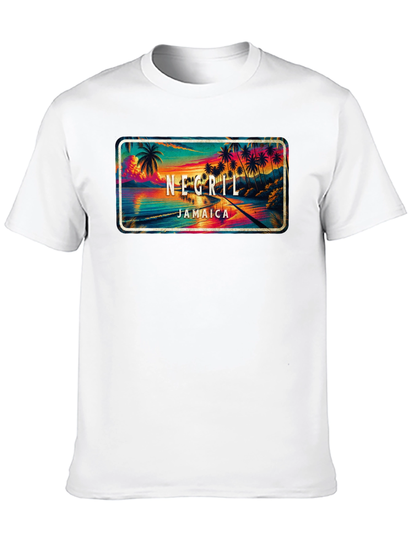 Negril Jamaica Graphic T-Shirt - Tropical Beach Design - 10