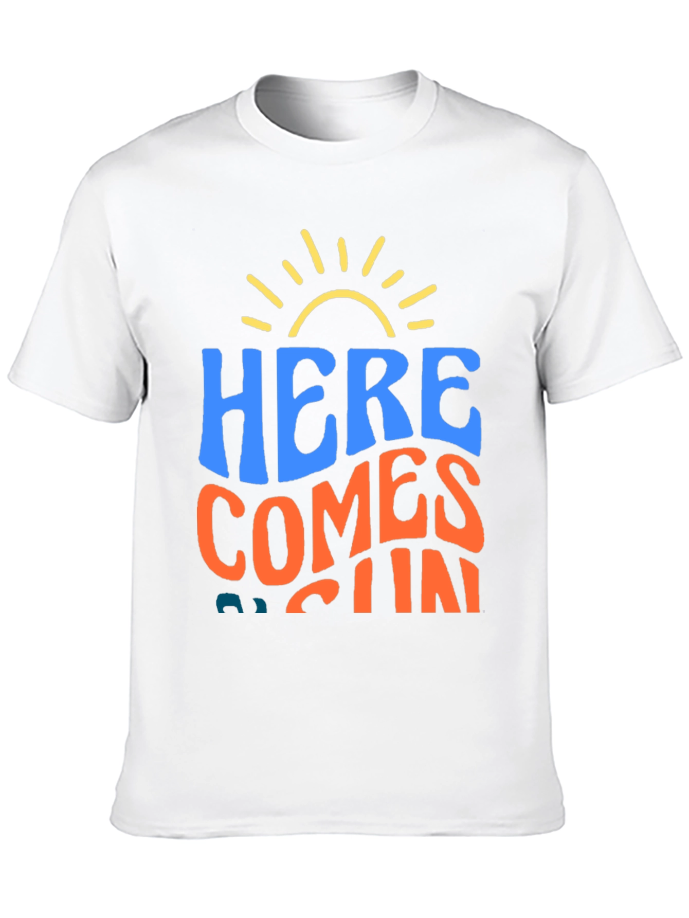 Black Here Comes The Sun Graphic Tee - Black Cotton Blend view 10