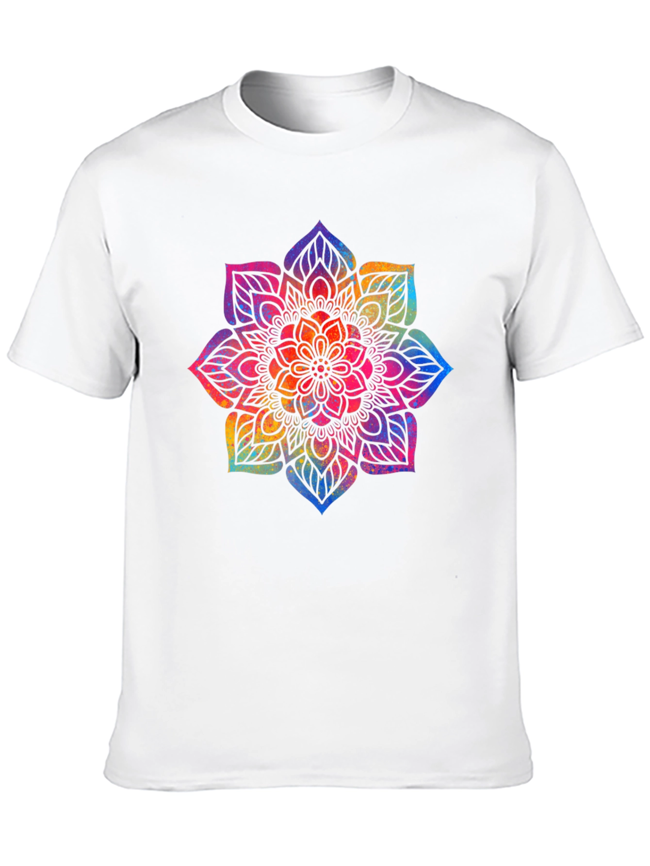 Black Vibrant Mandala Graphic Tee - Black Cotton Comfort view 10