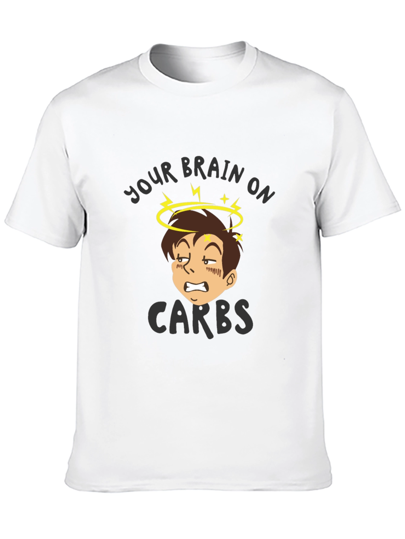 Black Your Brain On Carbs Black T-Shirt view 10