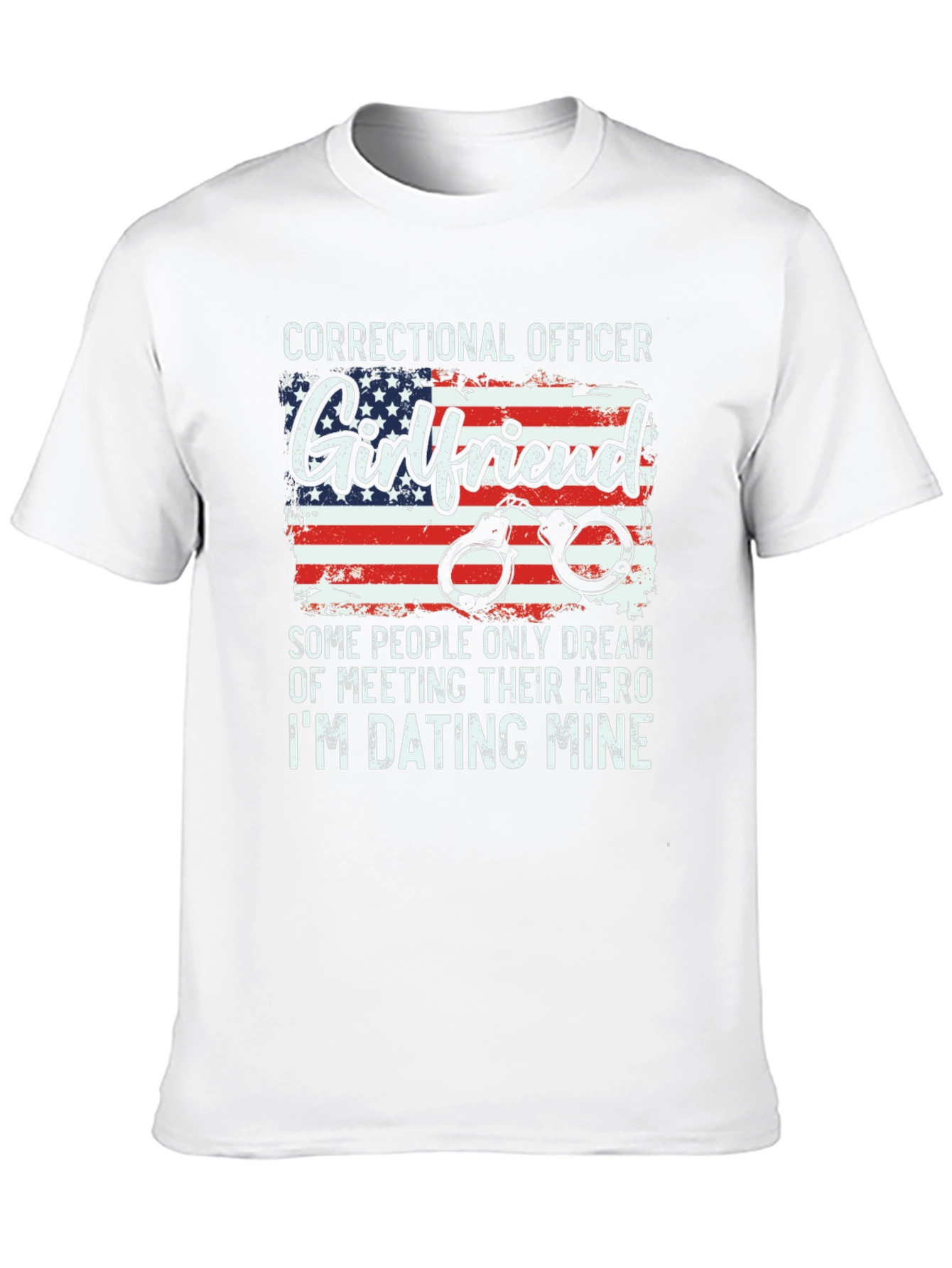 Black Correctional Officer Girlfriend T-Shirt - Hero Dating Tee view 10