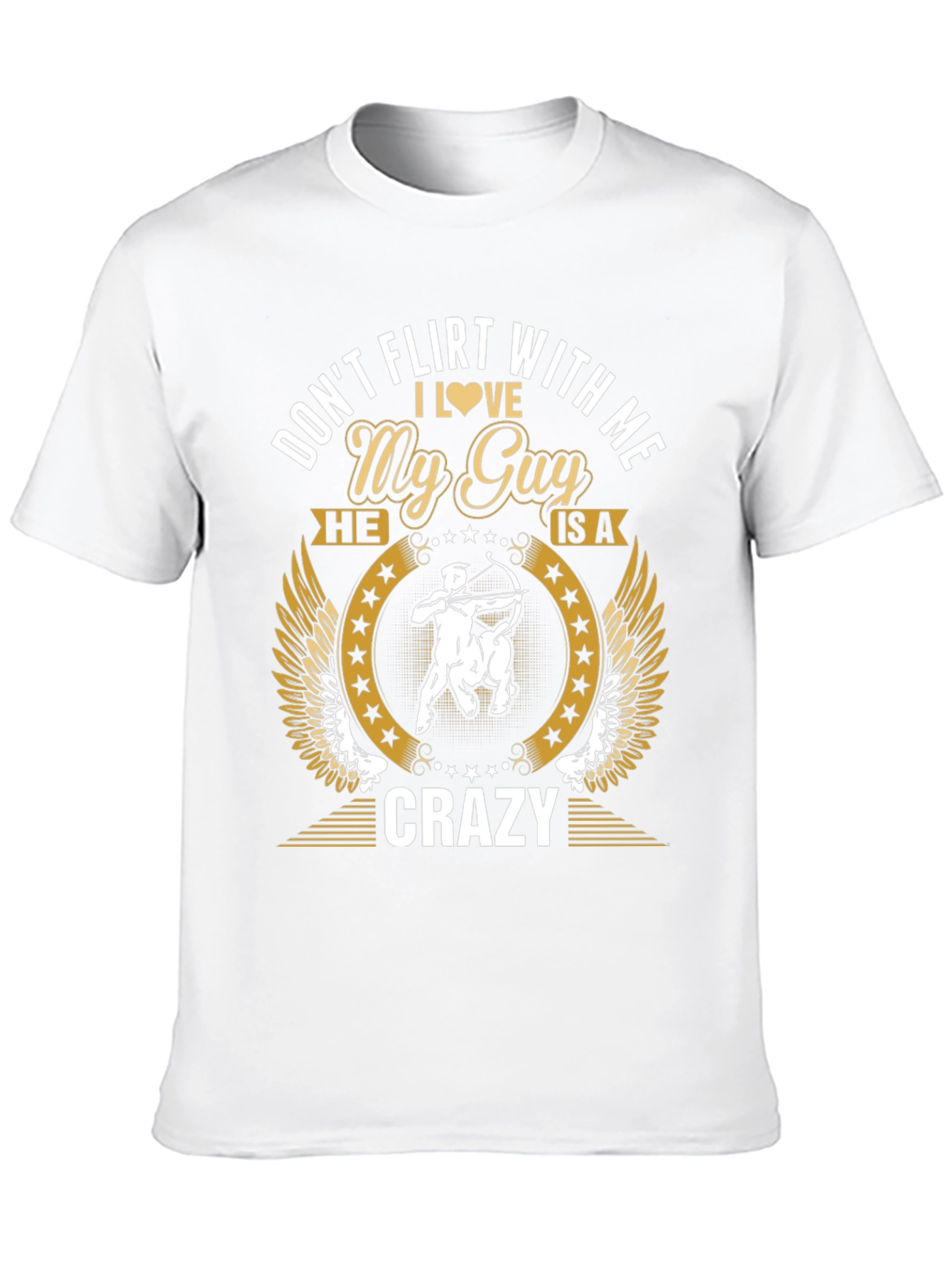 Black Don't Flirt With Me My Guy is Crazy T-Shirt view 10