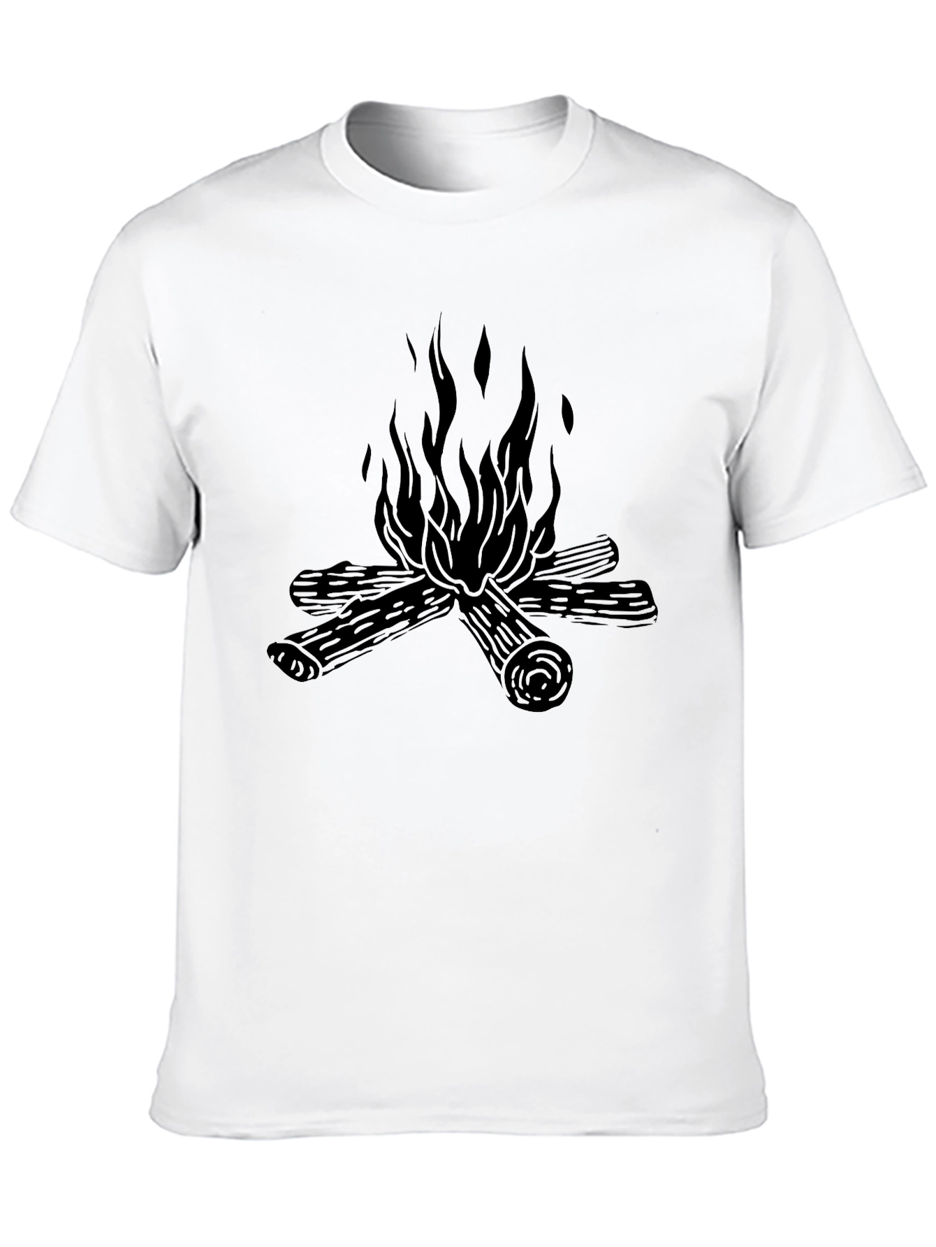 Black Campfire Graphic Tee - Soft Black Cotton T-Shirt view 10