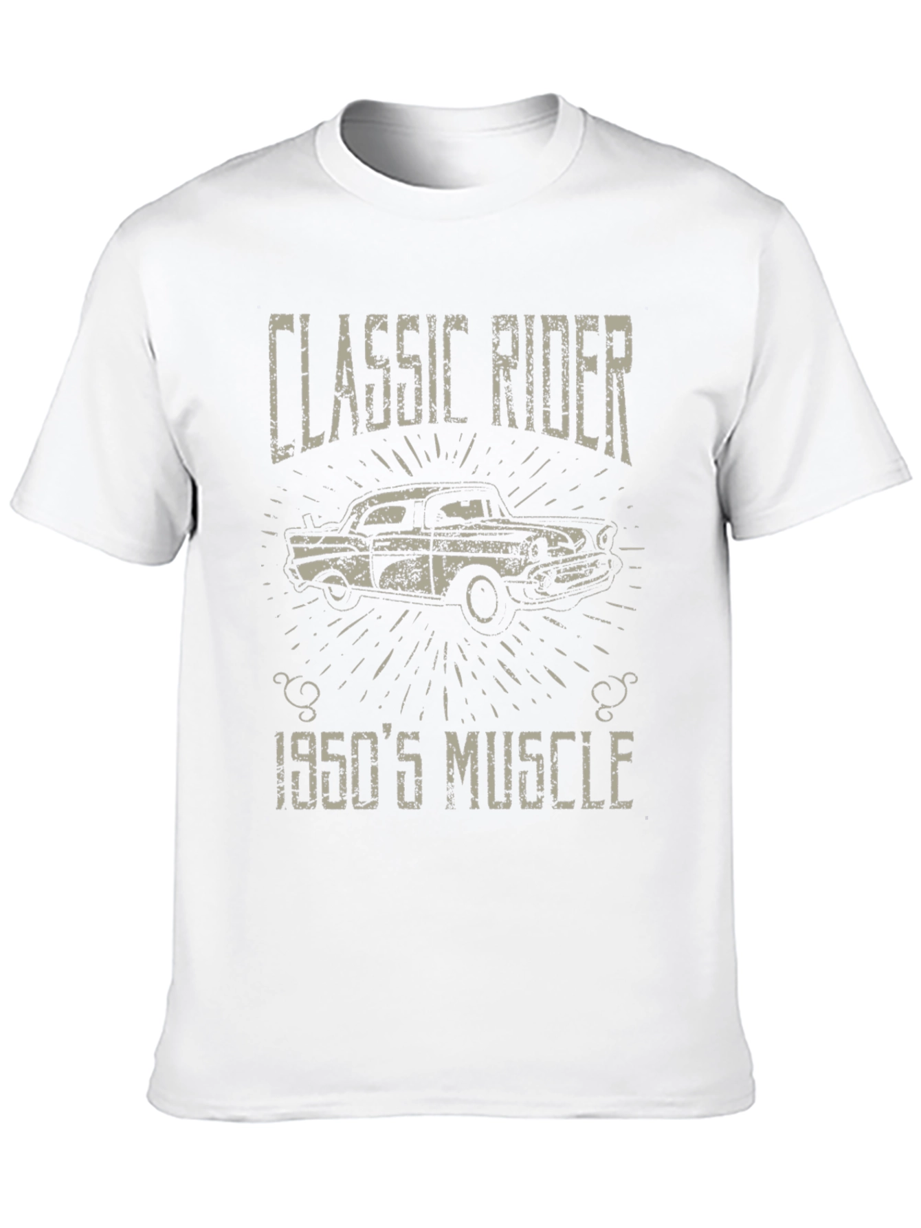 Black Classic Rider 1950's Muscle Car T-Shirt view 10