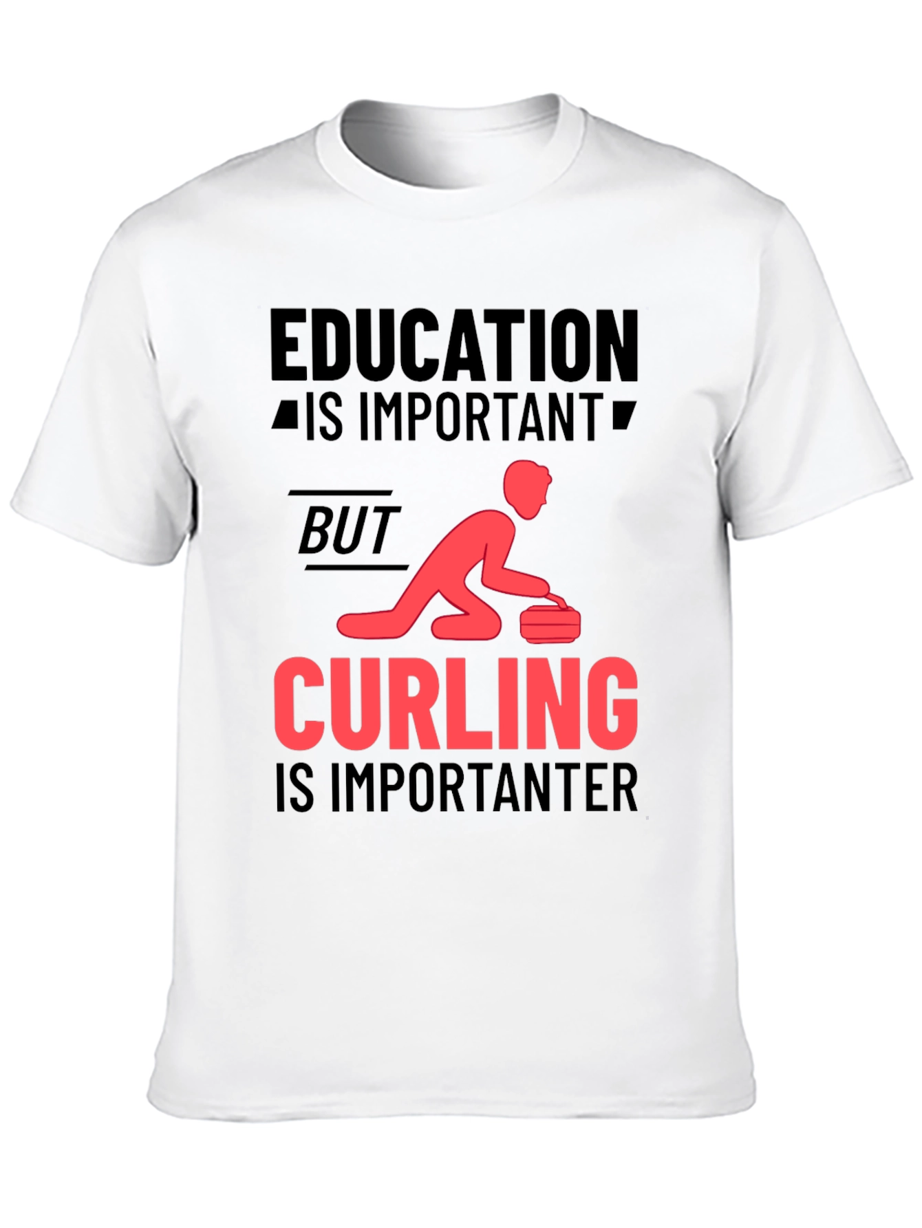 Black Education Important? Curling Importanter T-Shirt view 10