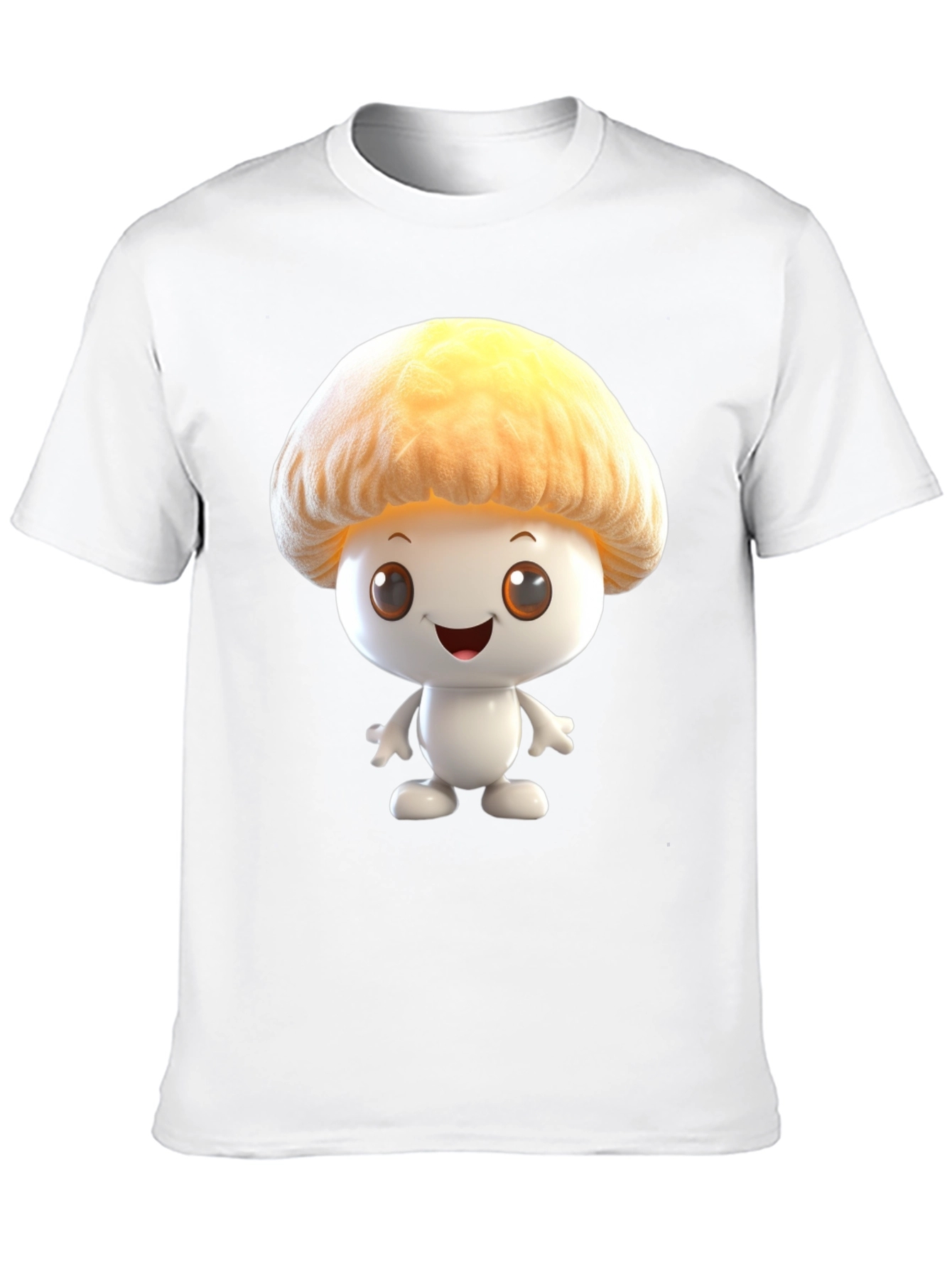 Black Mushroom Cartoon Graphic Tee - Black Cotton Blend Shirt view 10