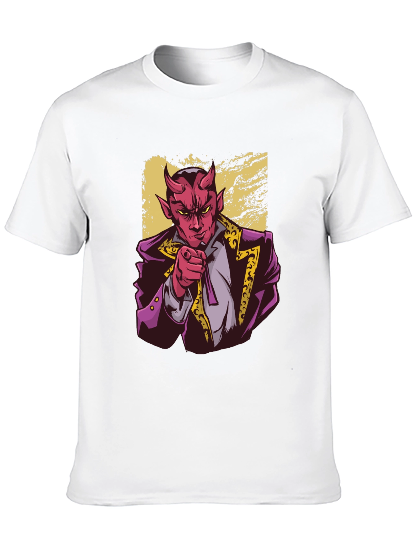 Black Devil Pointing Graphic Tee - Stylish Men's T-Shirt view 10