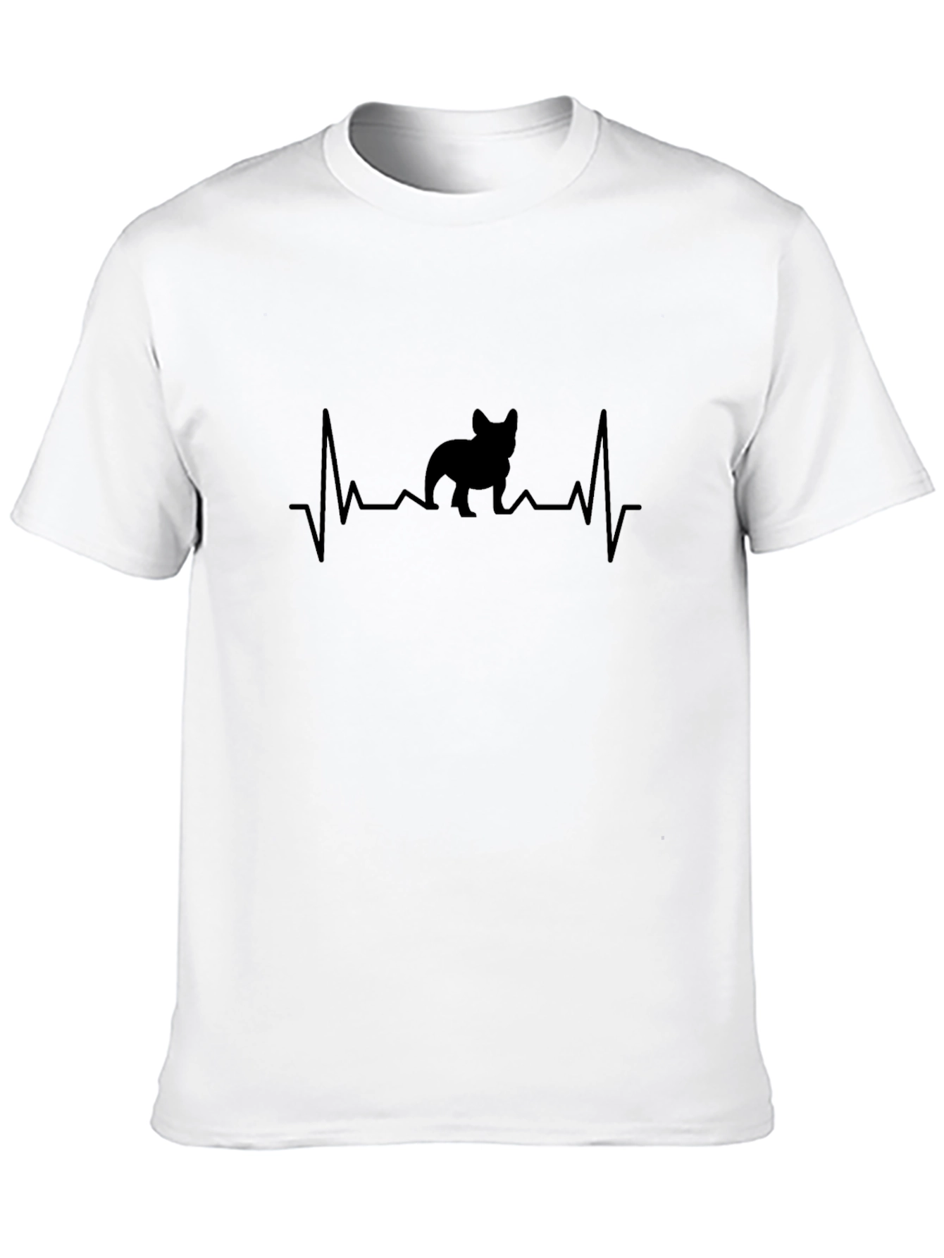 Black Black French Bulldog Heartbeat T-Shirt view 10