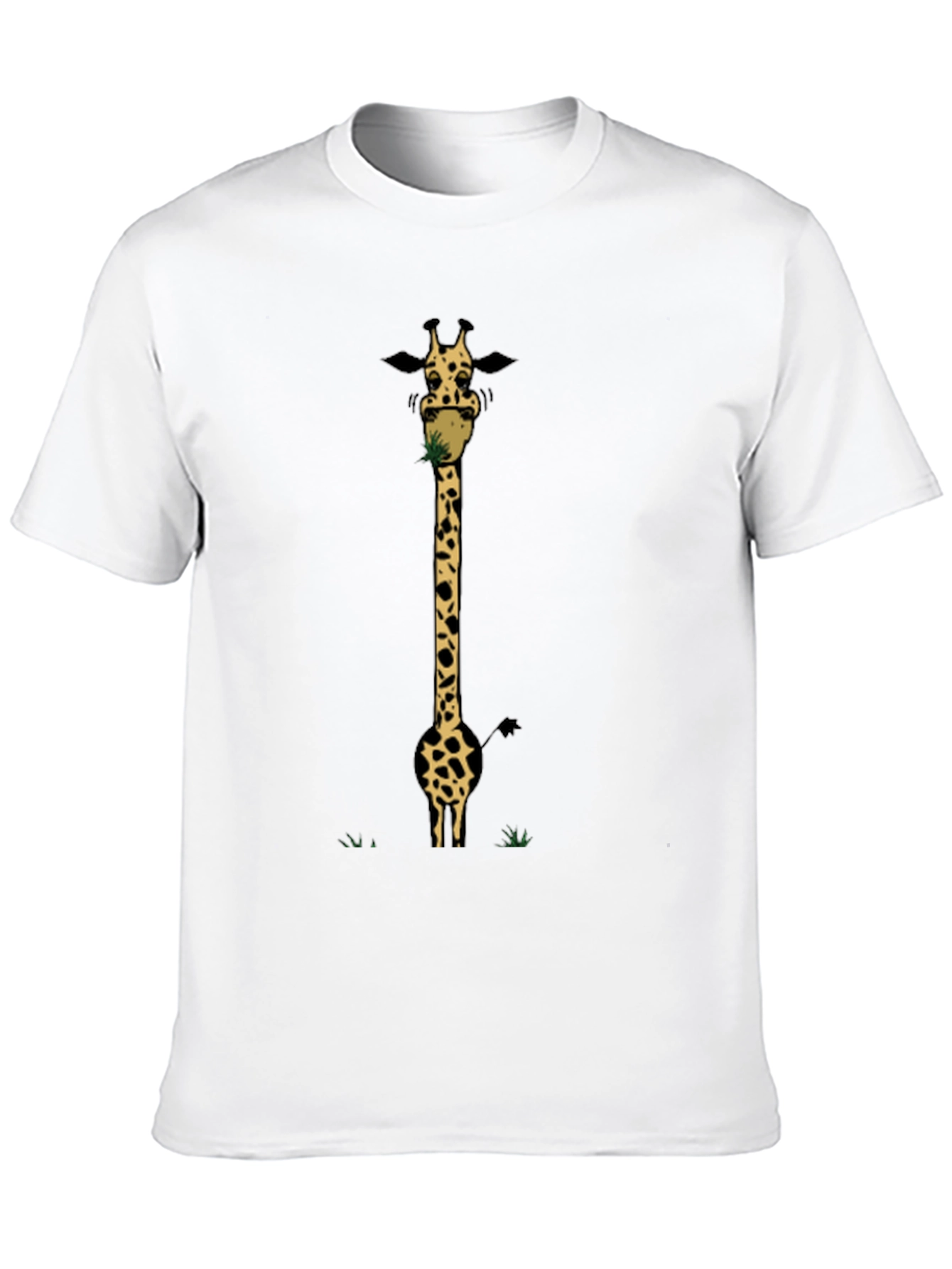 Black Giraffe Eating Grass Graphic Tee view 10