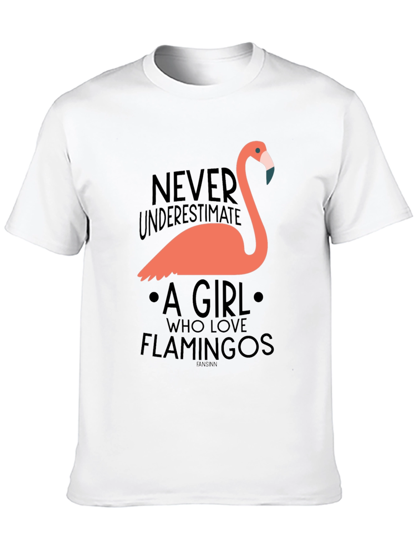 Black Funny Flamingo Lover T-Shirt - Never Underestimate a Girl view 10