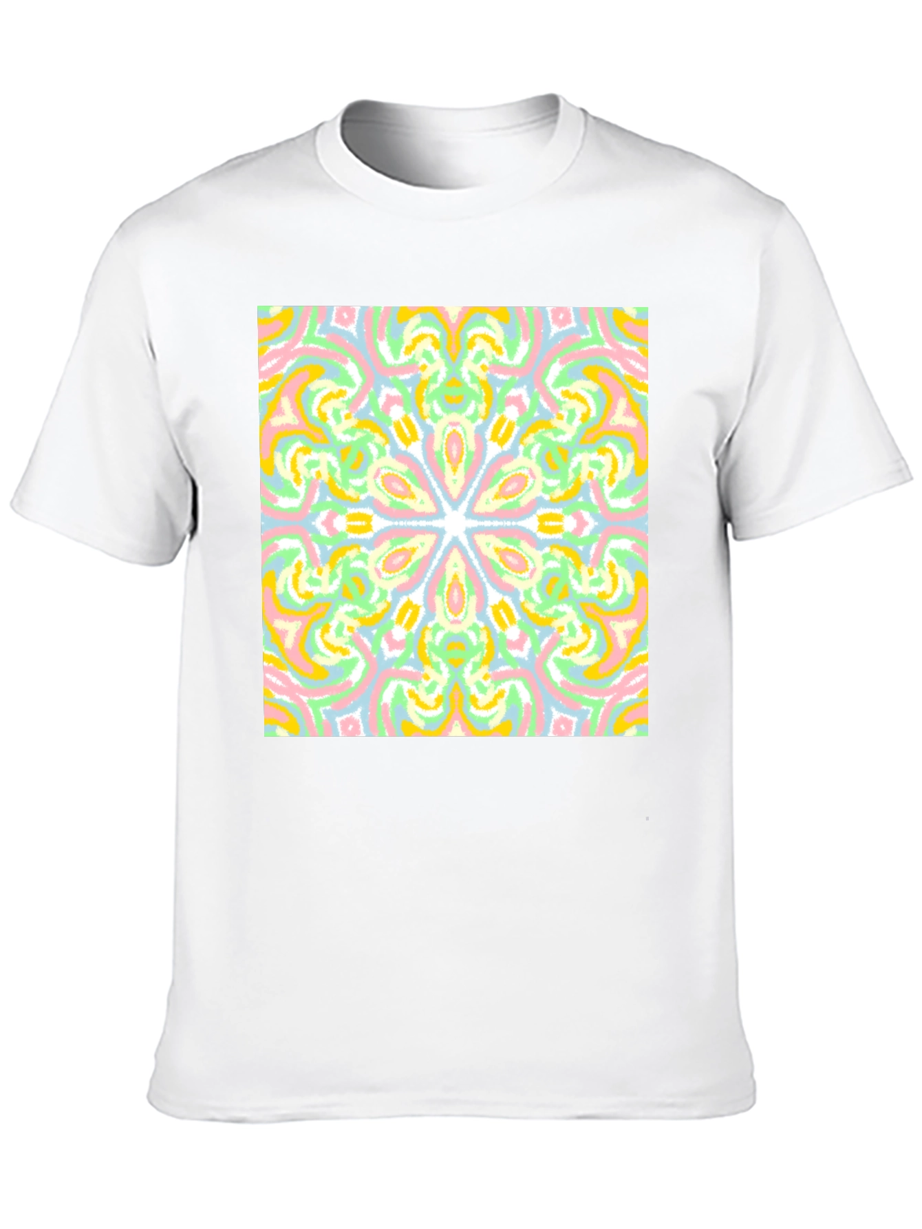 Black Colorful Mandala Graphic Tee - Black Cotton Casual T-Shirt view 10