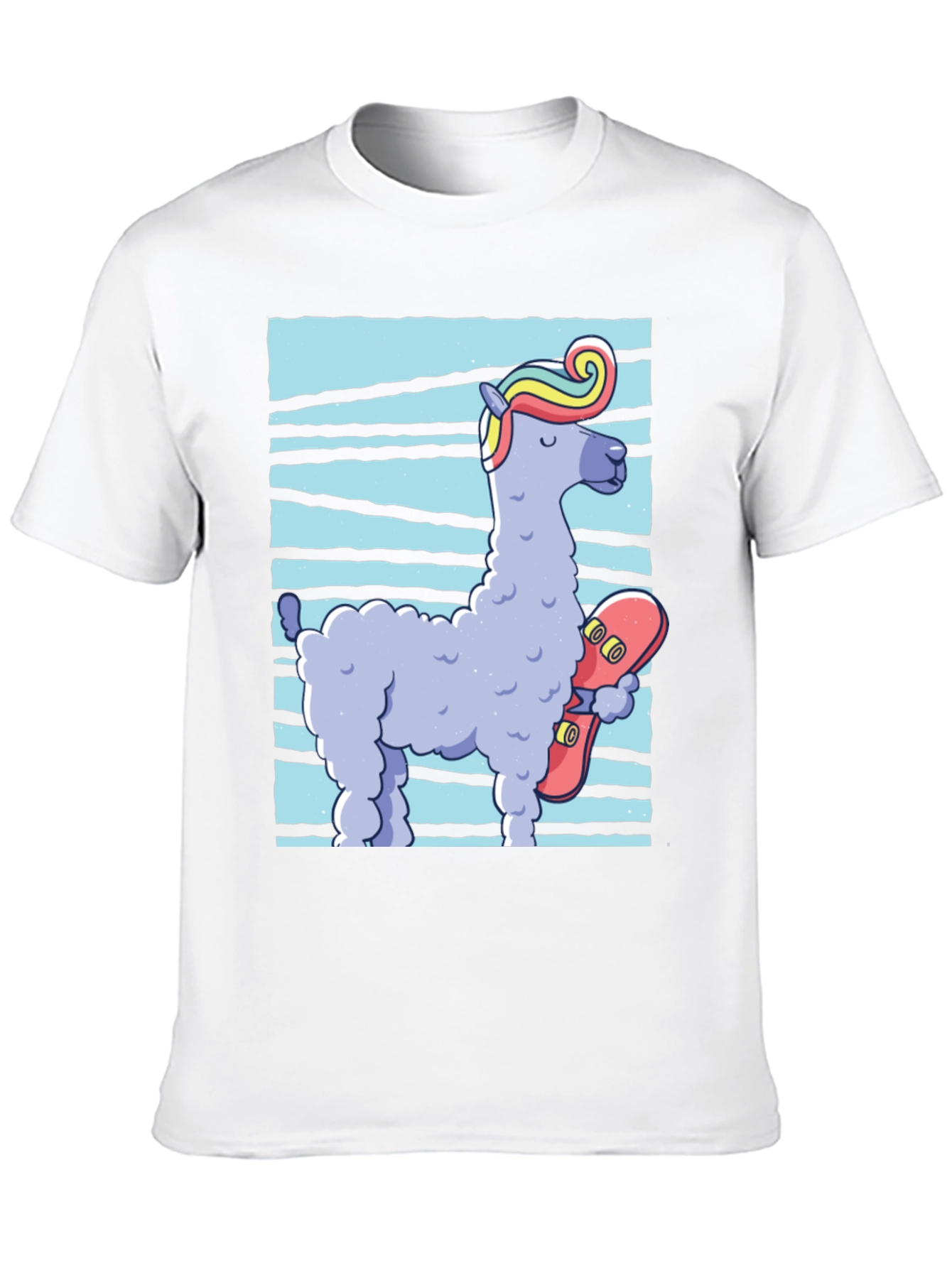 Black Llama Skateboarder Graphic Tee - Black Cotton Blend view 10