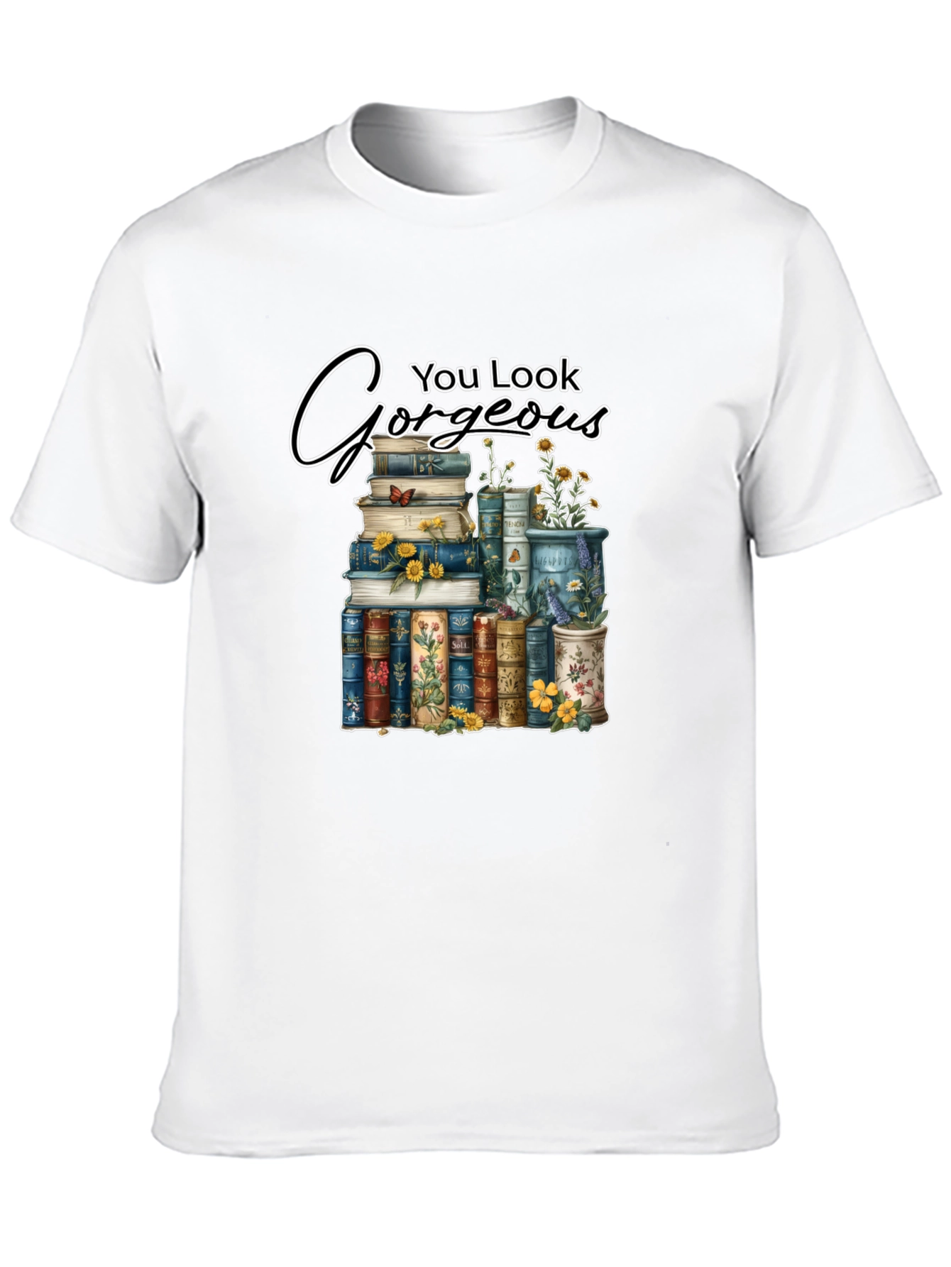 Black Gorgeous Book Stack T-Shirt view 10