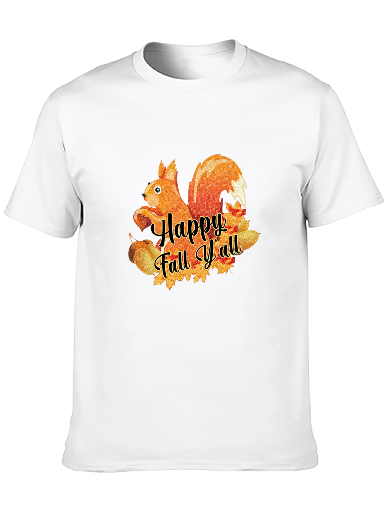 Black Happy Fall Y'all Squirrel T-Shirt view 10