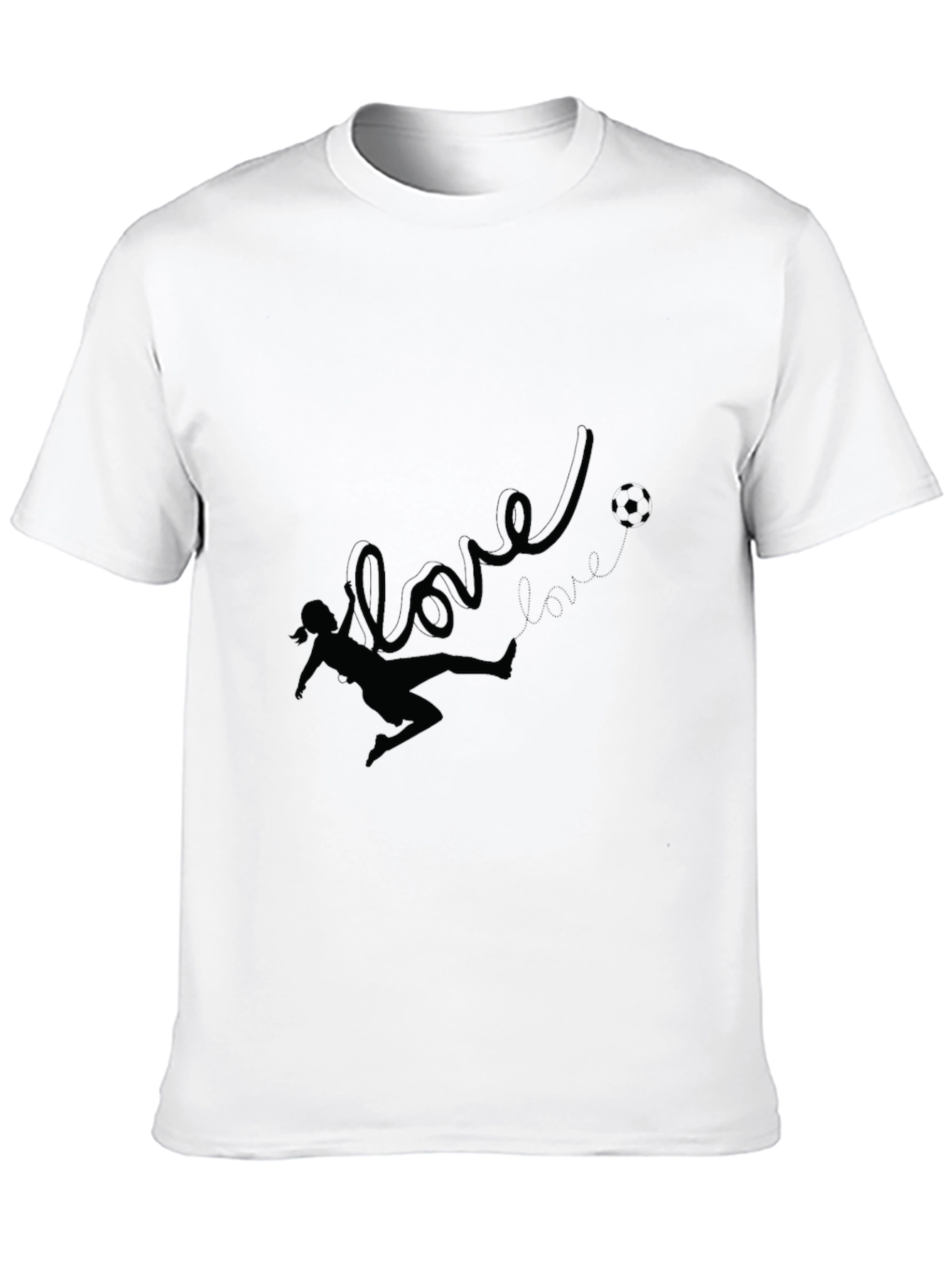 Black Love Soccer Black T-Shirt for Women view 10