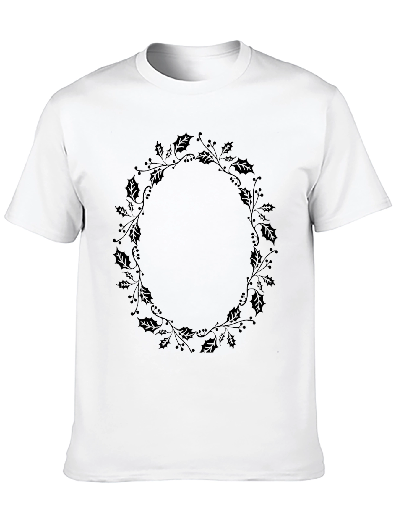 Black Men's Black Holly Wreath Graphic Tee view 10
