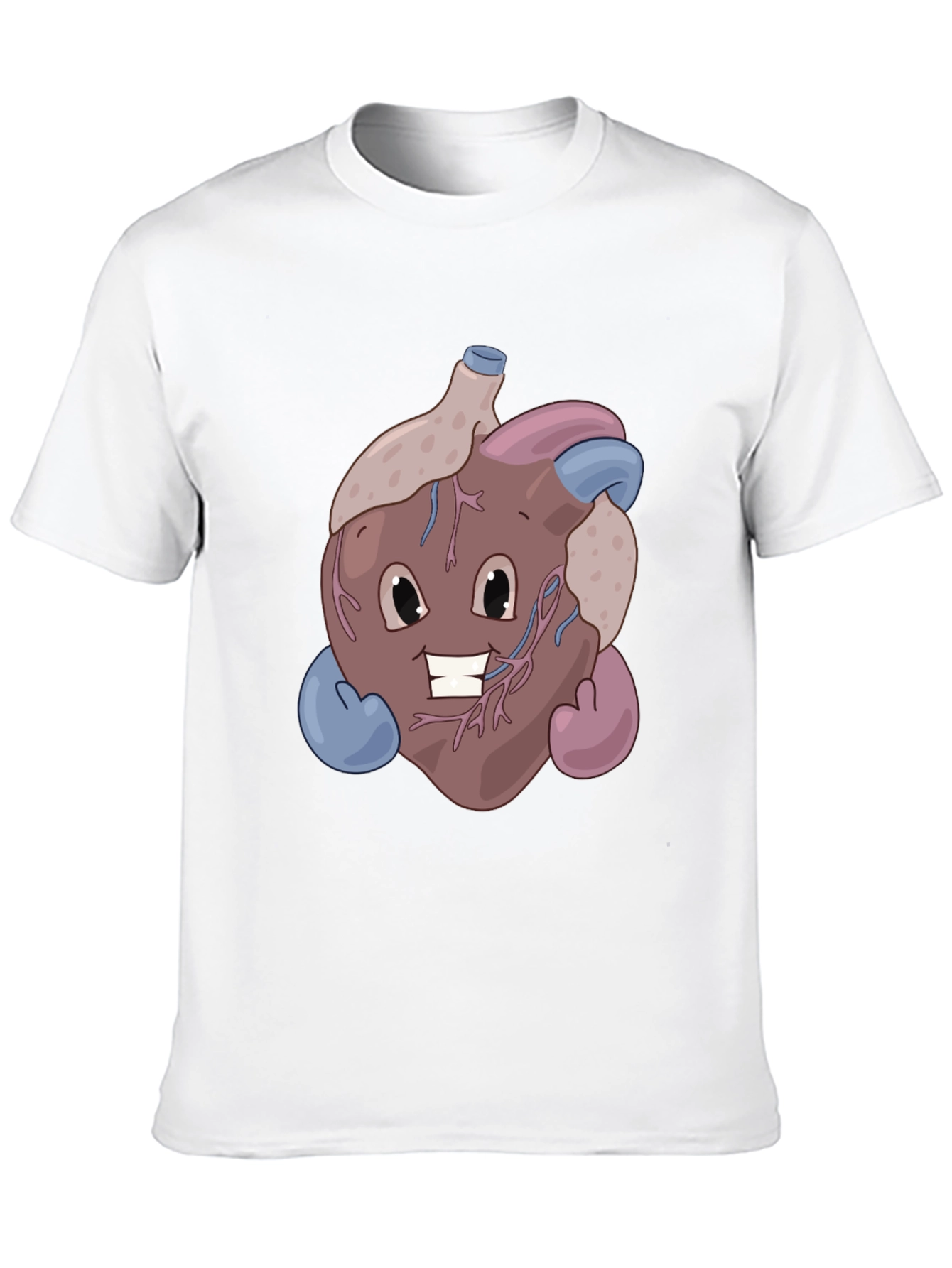 Black Funny Cartoon Heart T-Shirt - Anatomically Awesome! view 10