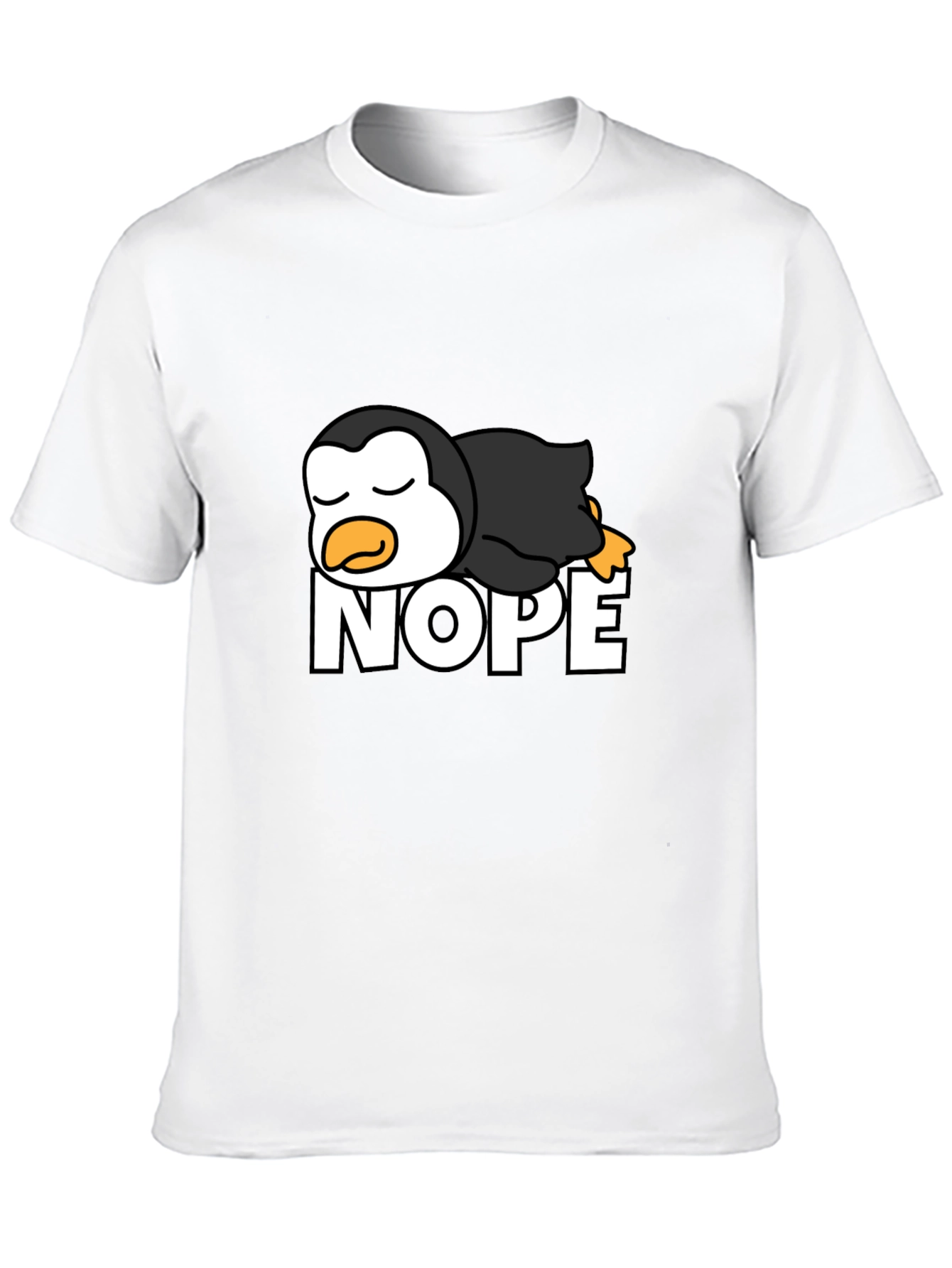 Black Nope Penguin T-Shirt - Funny Lazy Bird Tee view 10