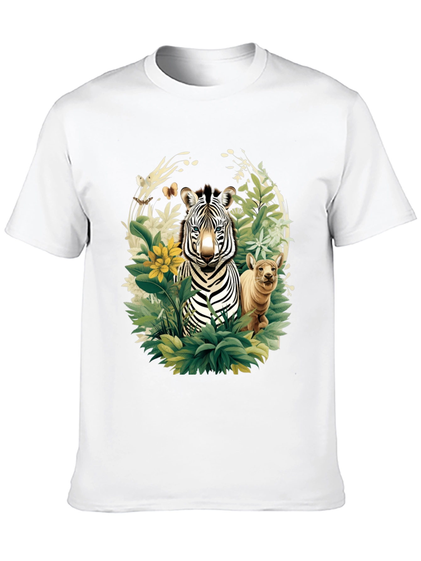 Black Zebra & Cub Wildlife T-Shirt - Unique Animal Design view 10