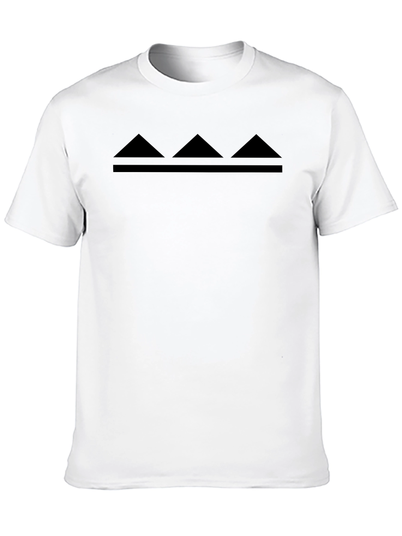 Black Men's Black Graphic Tee - Triangle Design view 10