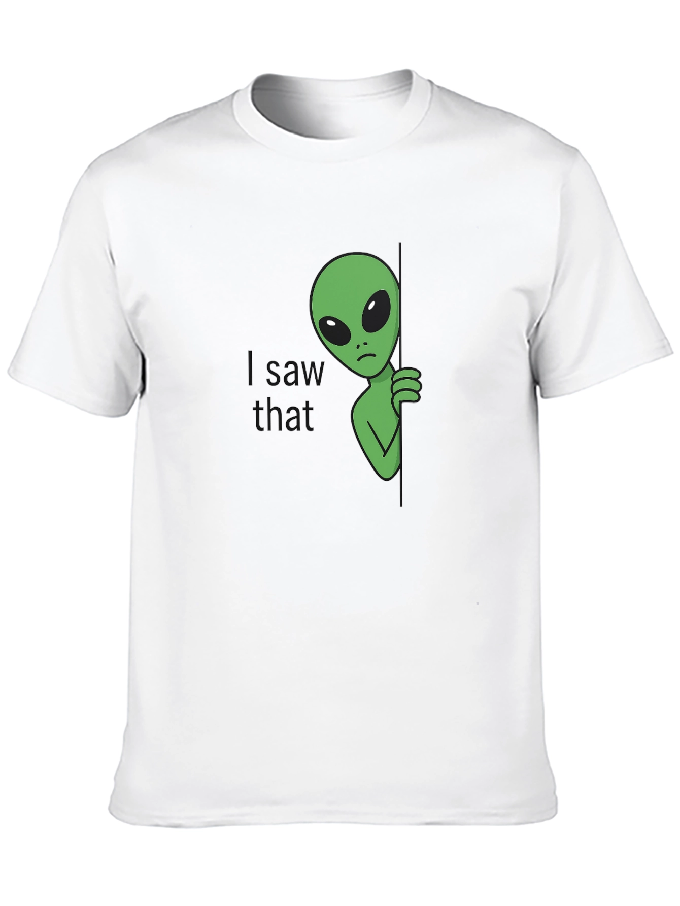 Black I Saw That Alien Graphic Tee - Black Cotton Blend view 10