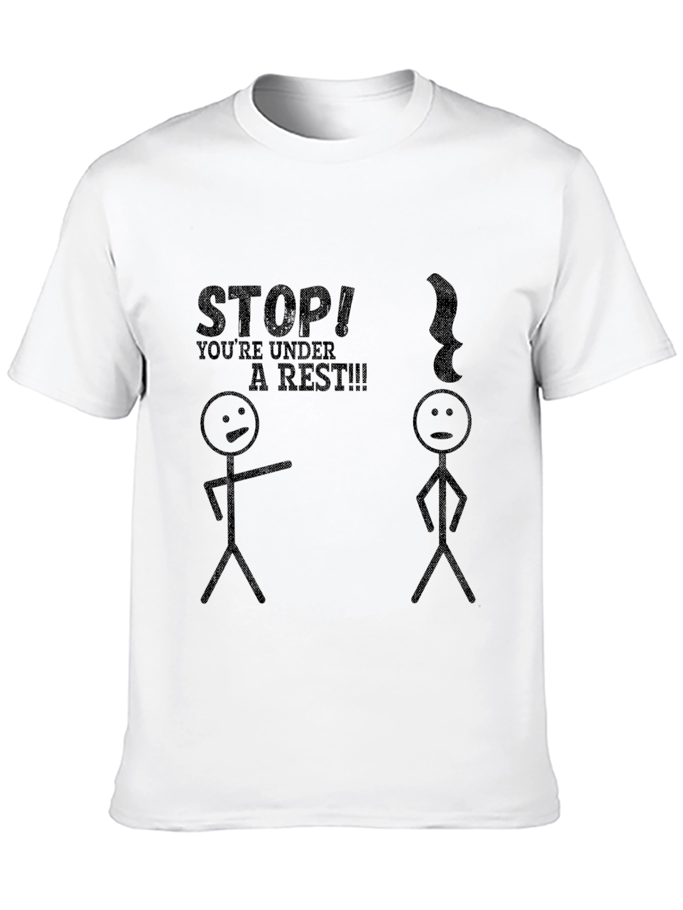 Black Musical Pun T-Shirt - Under a Rest! view 10