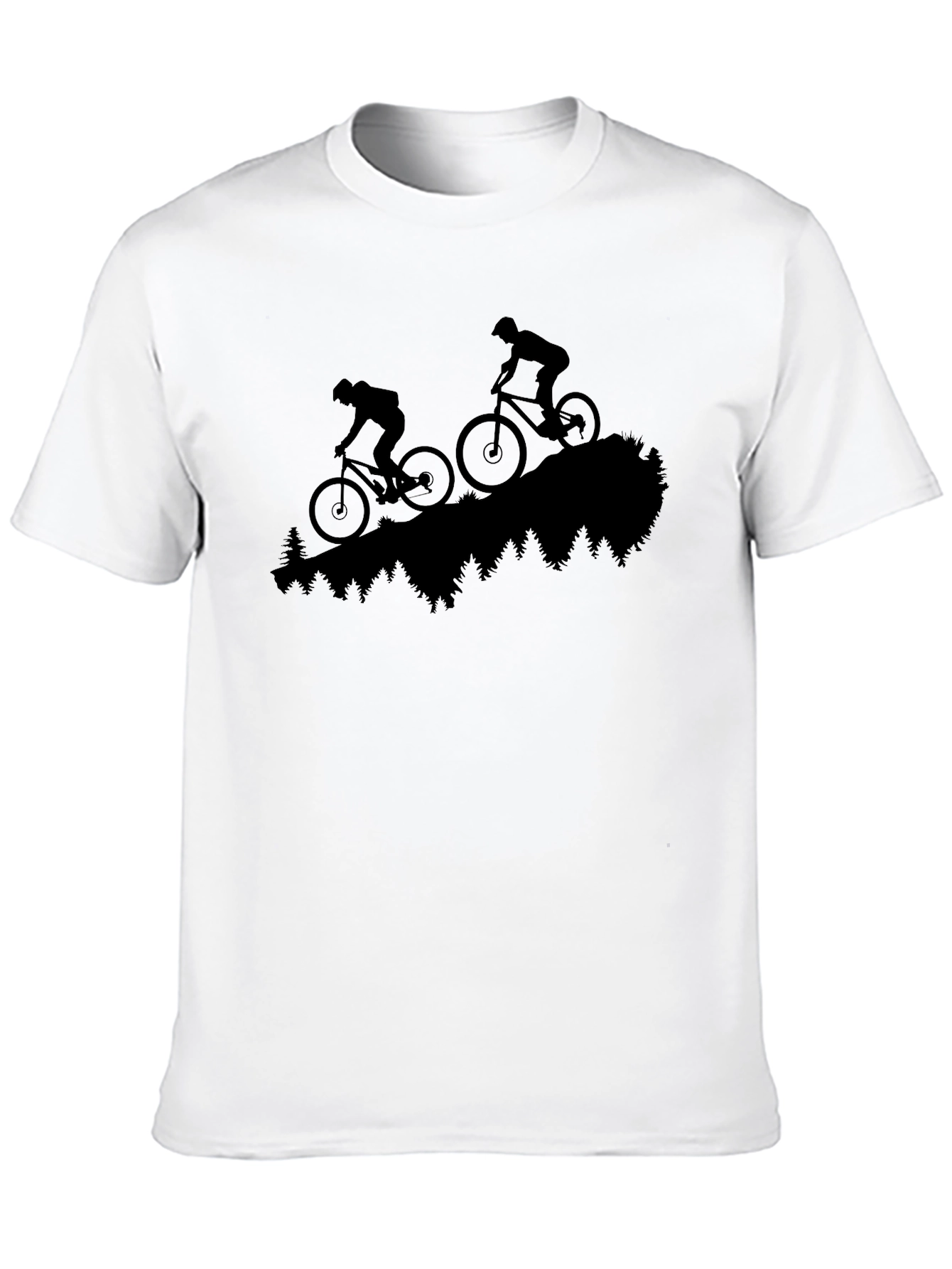 Black Mountain Biking Silhouette T-Shirt view 10