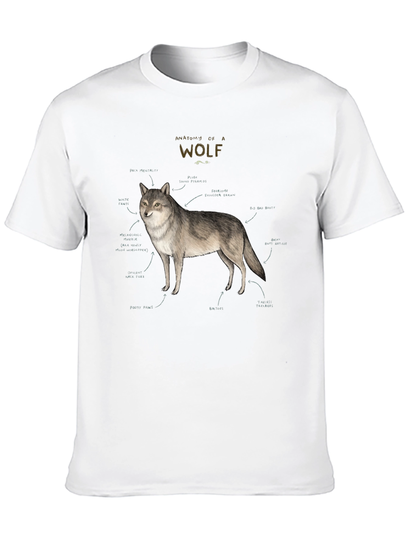 Black Anatomy of a Wolf Graphic T-Shirt view 10