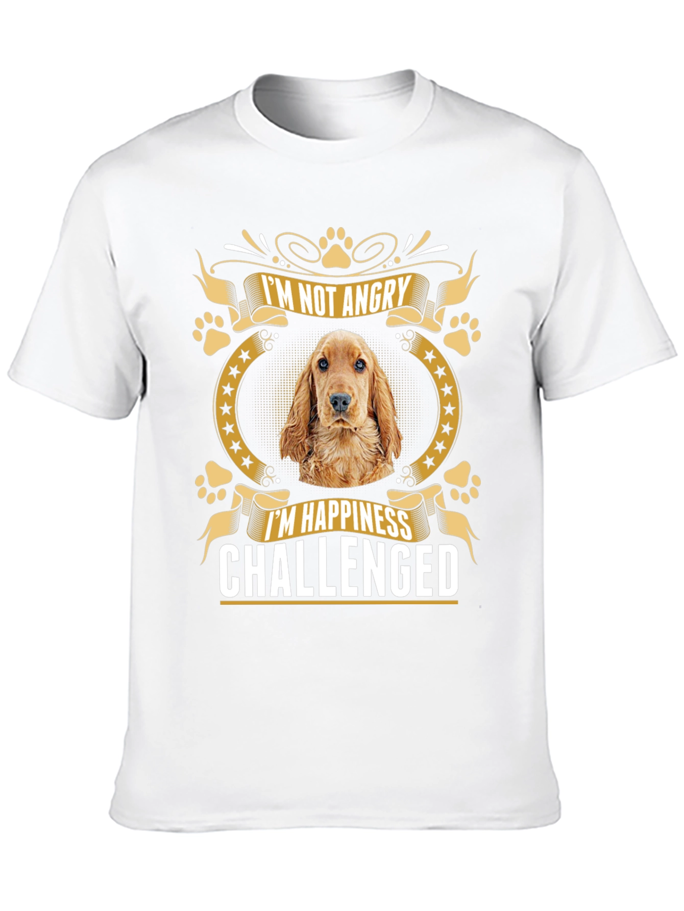 Black Dog Lover T-Shirt - I'm Not Angry, Happiness Challenged view 10