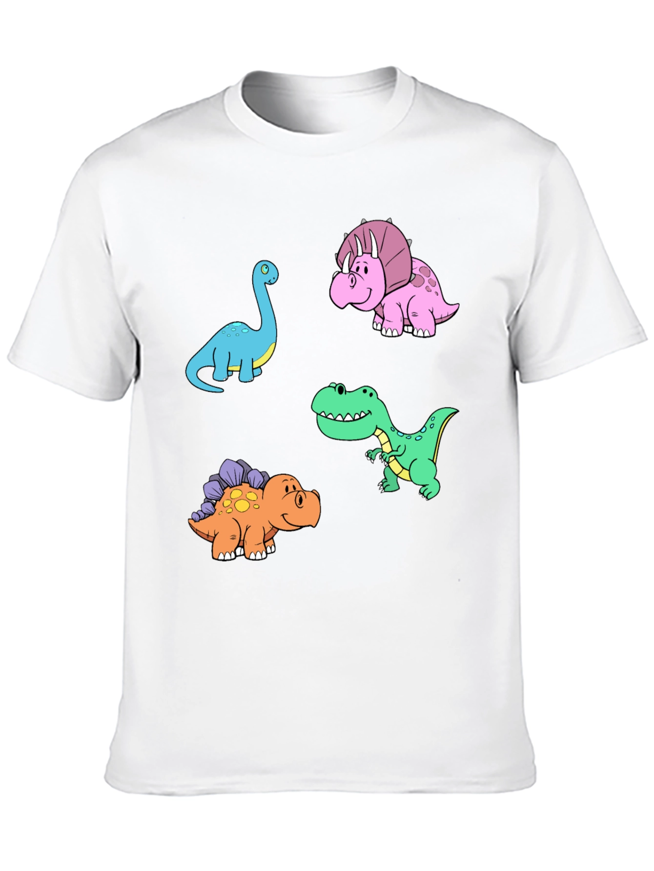 Black Dinosaur Cartoon Print Black T-Shirt view 10