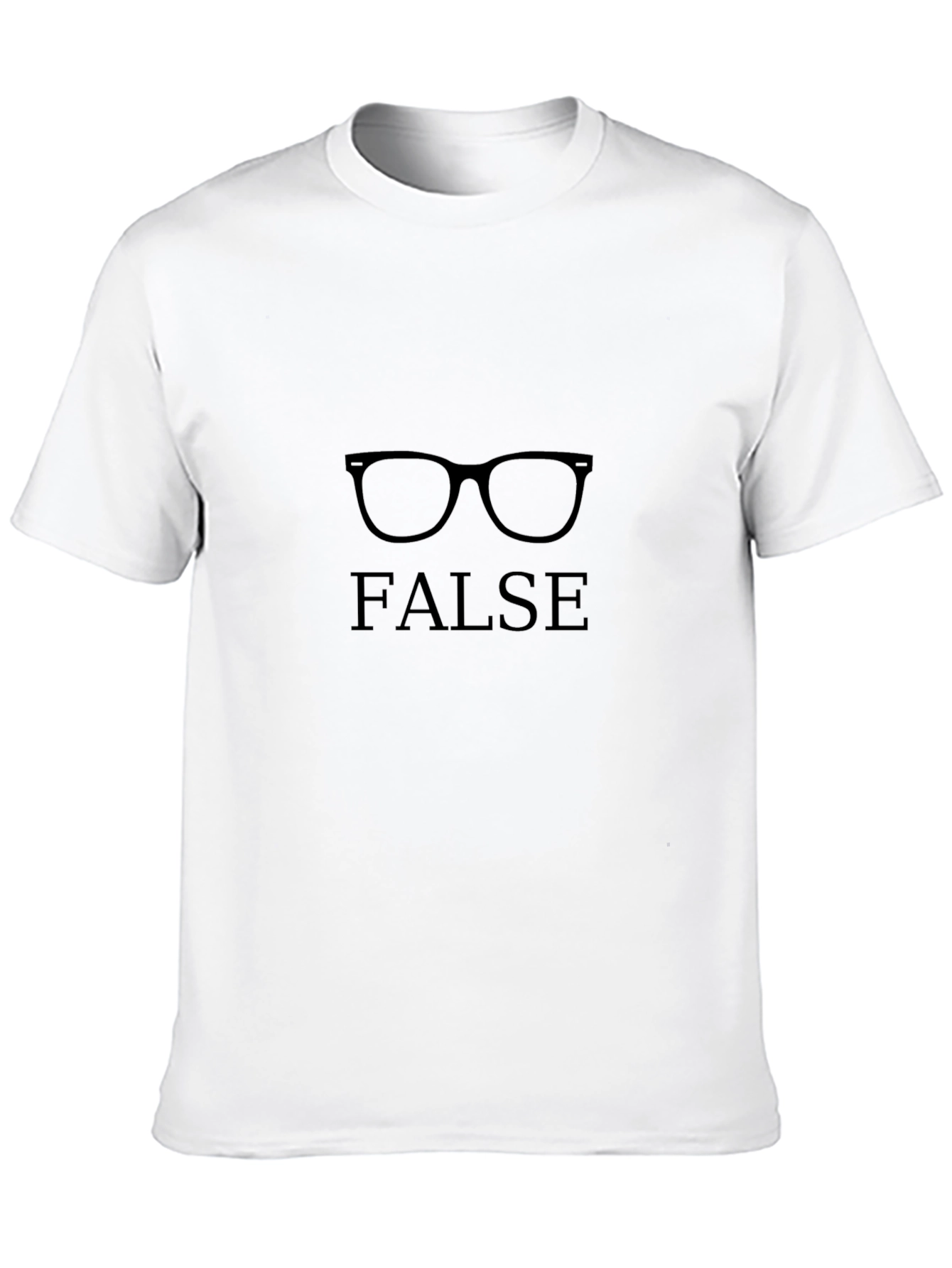 Black False Glasses Graphic Tee - Black Cotton Blend view 10