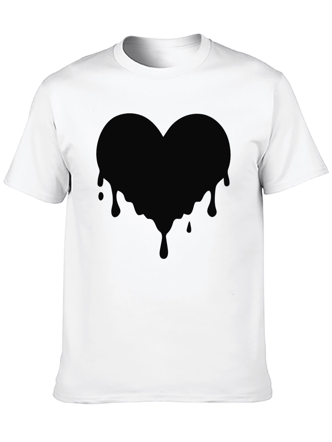 Black Melting Heart Graphic Tee - Black Cotton T-Shirt view 10