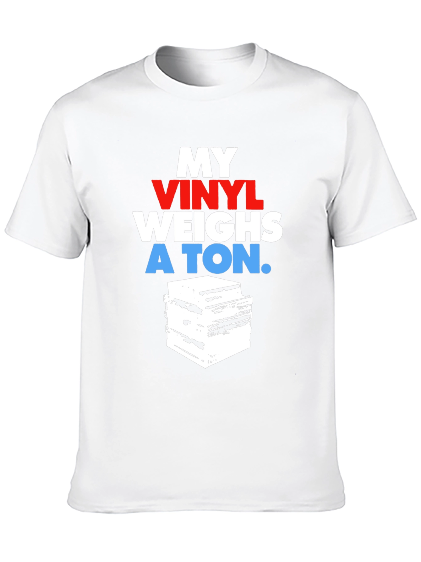 Black Vinyl Record Collector T-Shirt - My Vinyl Weighs a Ton view 10