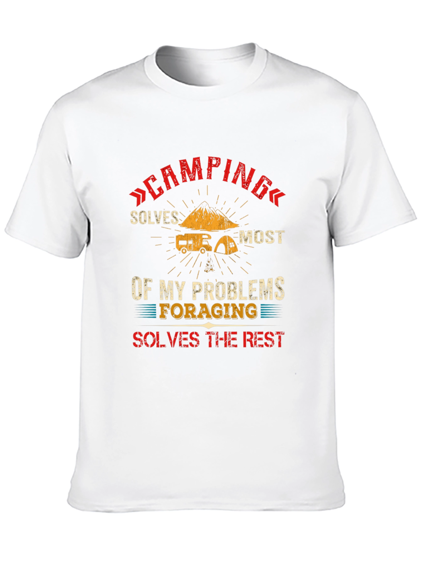 Black Camping Solves Most Problems T-Shirt view 10