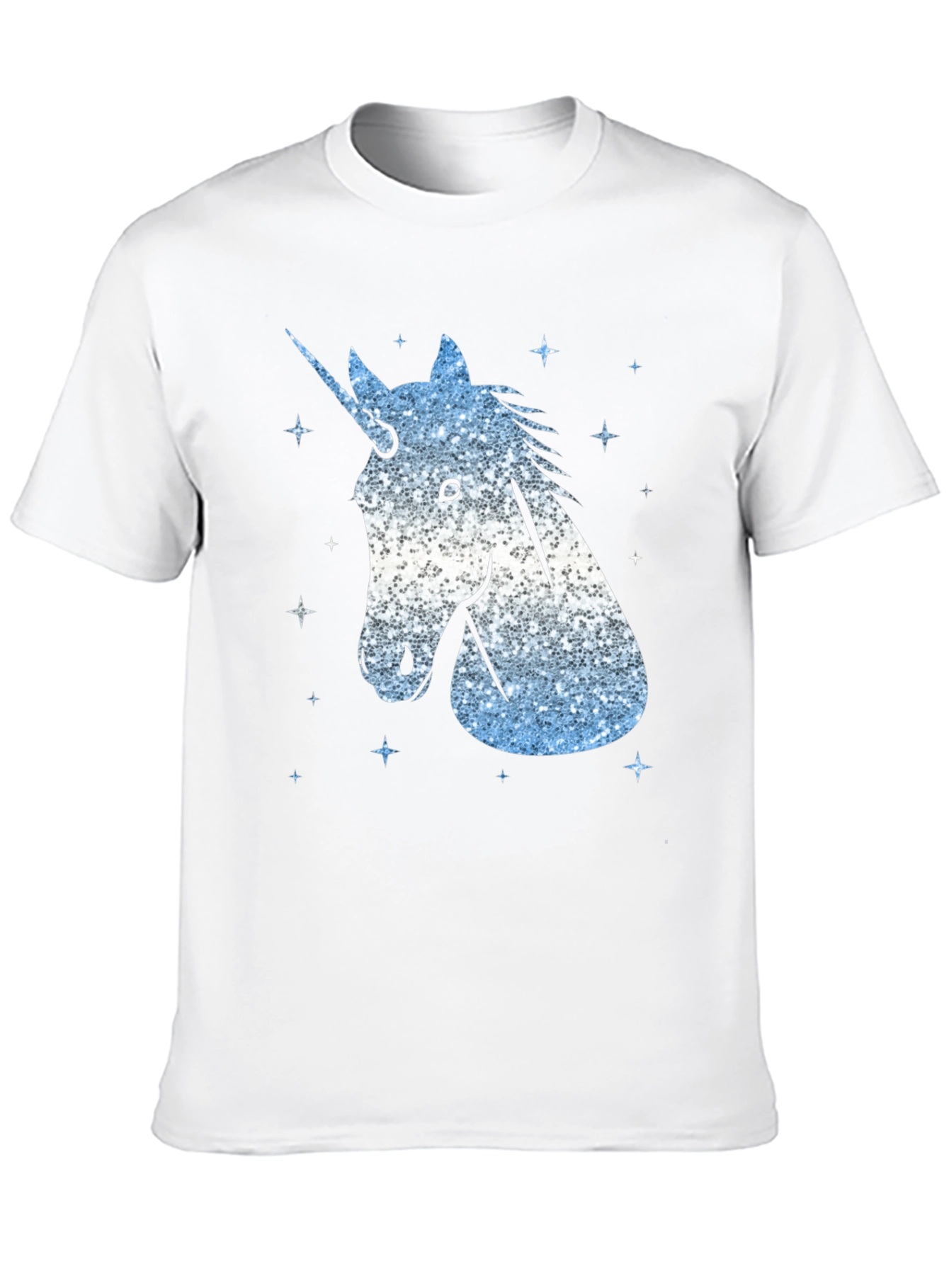 Black Unicorn Glitter Graphic Tee - Men's Black T-Shirt view 10
