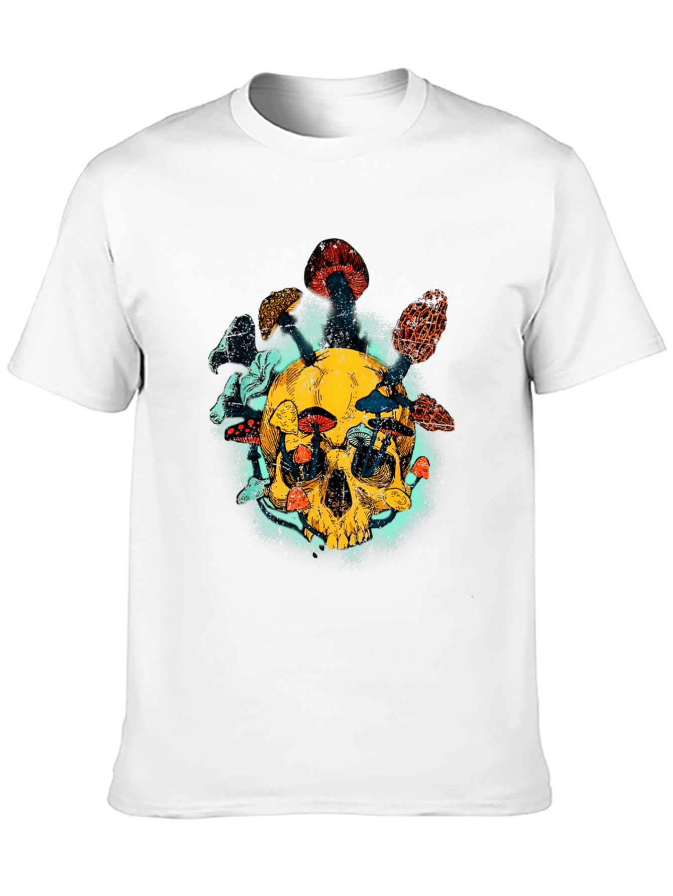 Black Skull & Mushroom Graphic Tee - Unique Design view 10