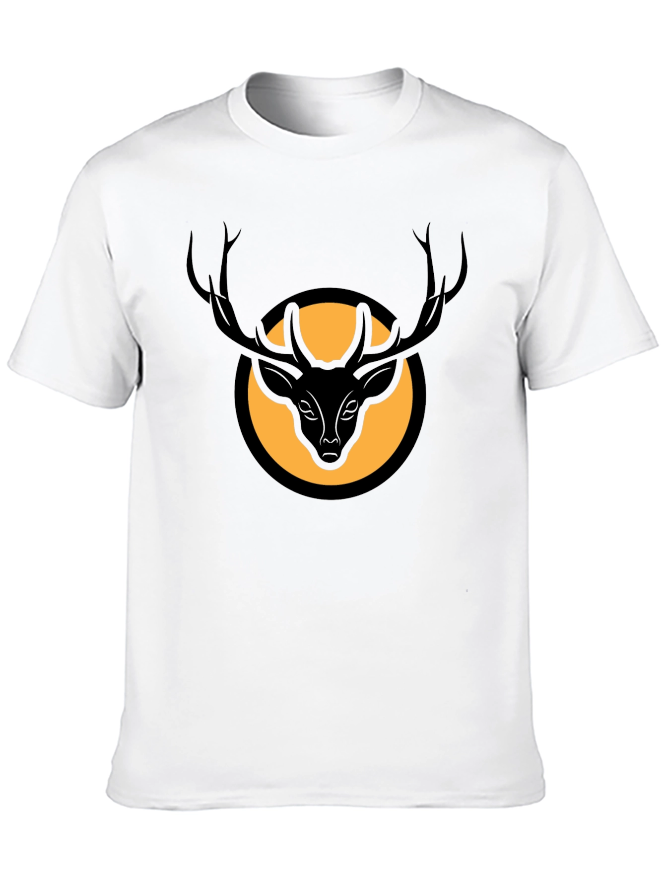 Black Stag Graphic Tee - Black Deer Circle Design view 10