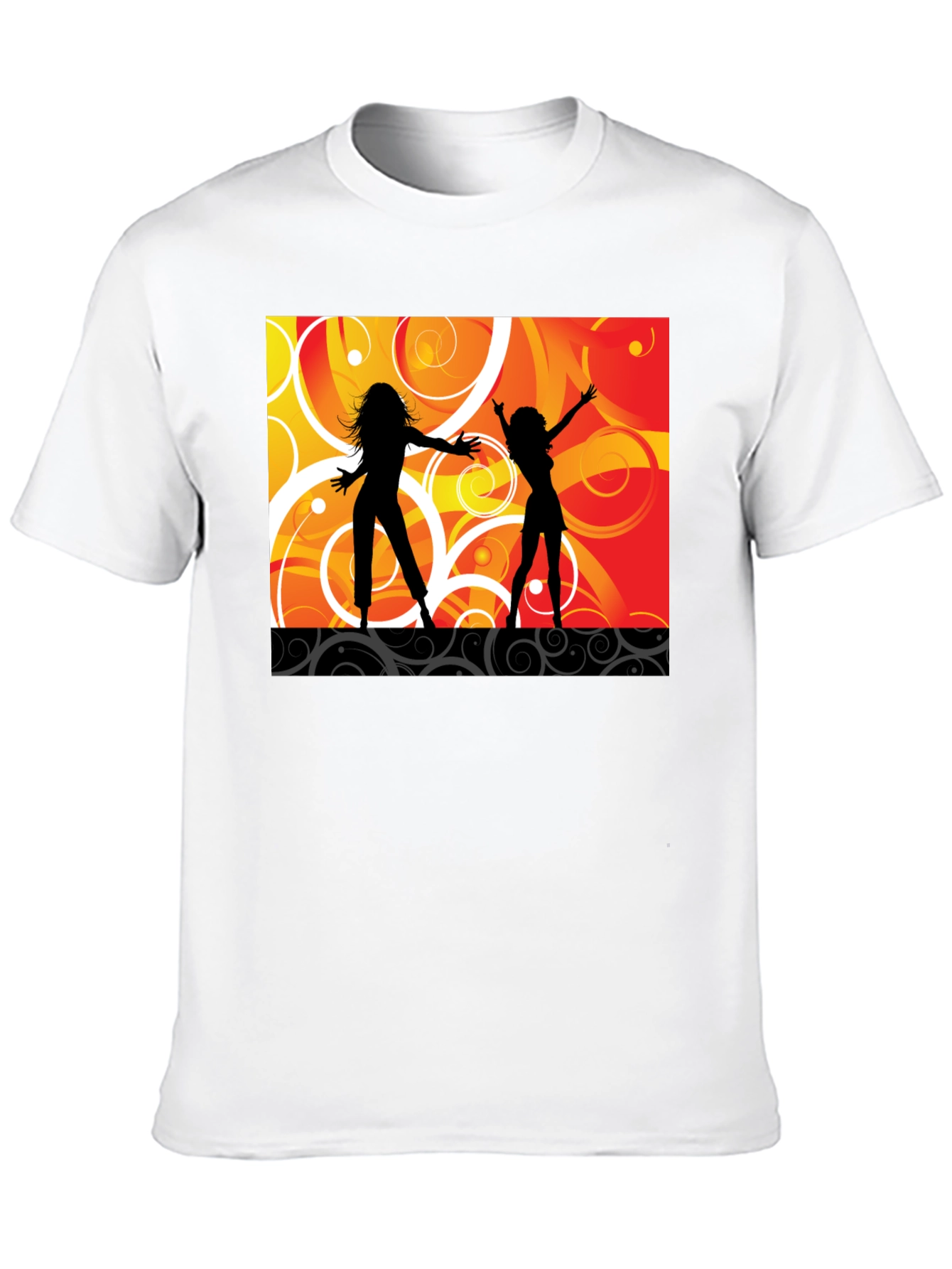 Black Retro Dance Silhouette Graphic Tee - Black view 10