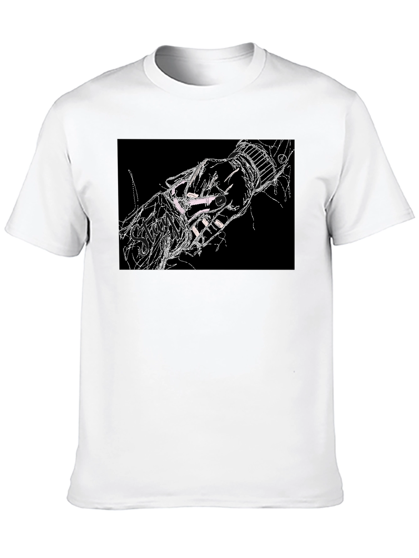 Black Abstract Hand Graphic Black T-Shirt view 10