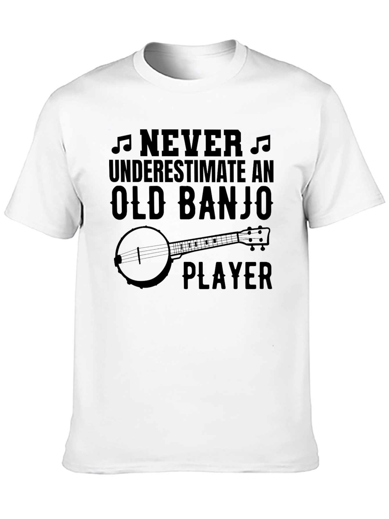 Black Old Banjo Player T-Shirt view 10