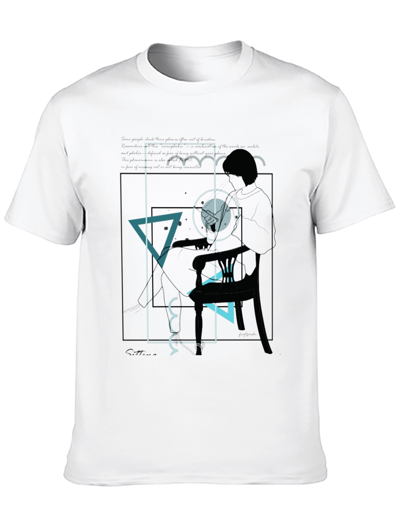 Black Abstract Graphic Tee - Men's Black T-Shirt view 10