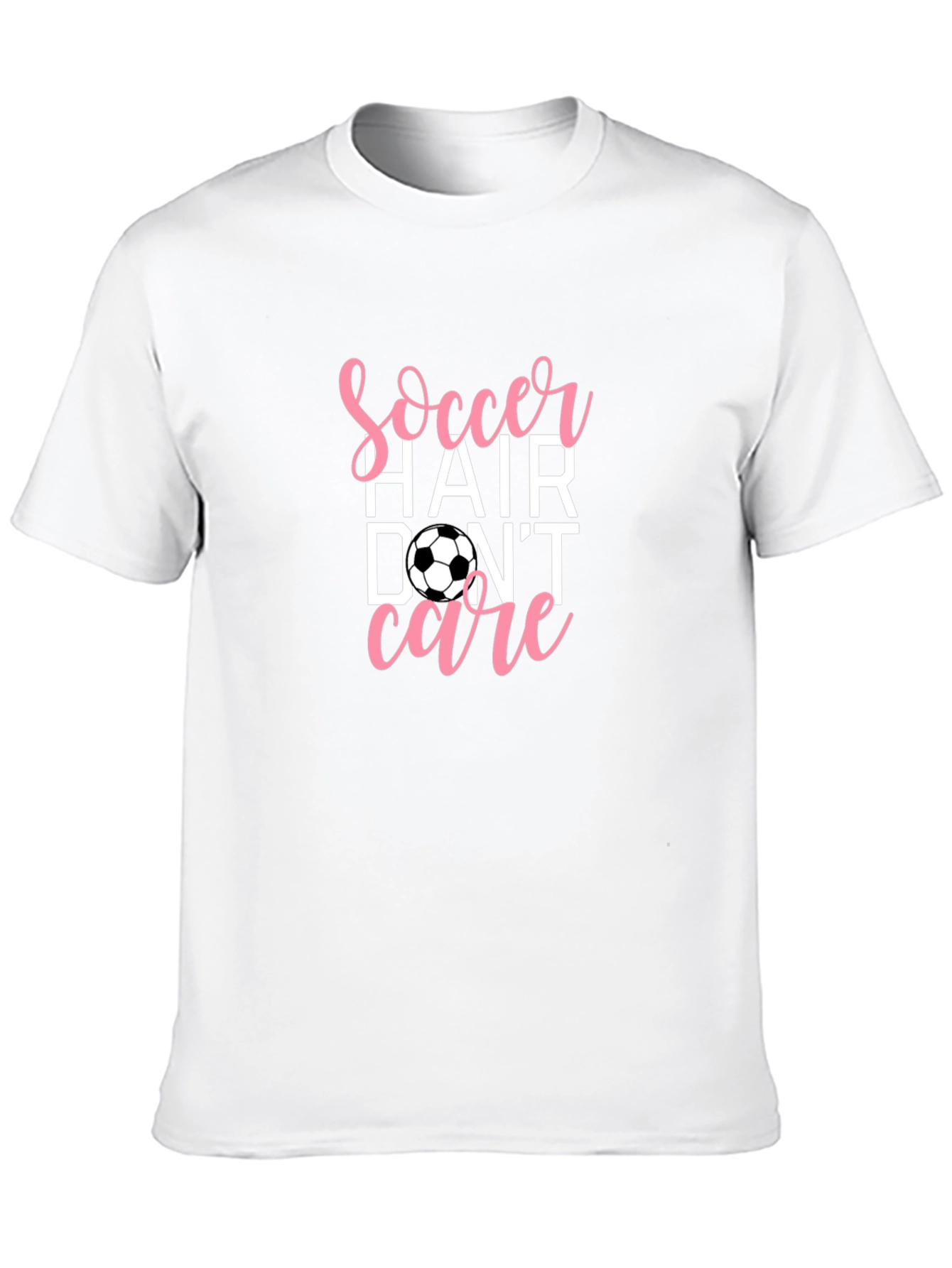 Black Soccer Hair Don't Care Graphic Tee view 10