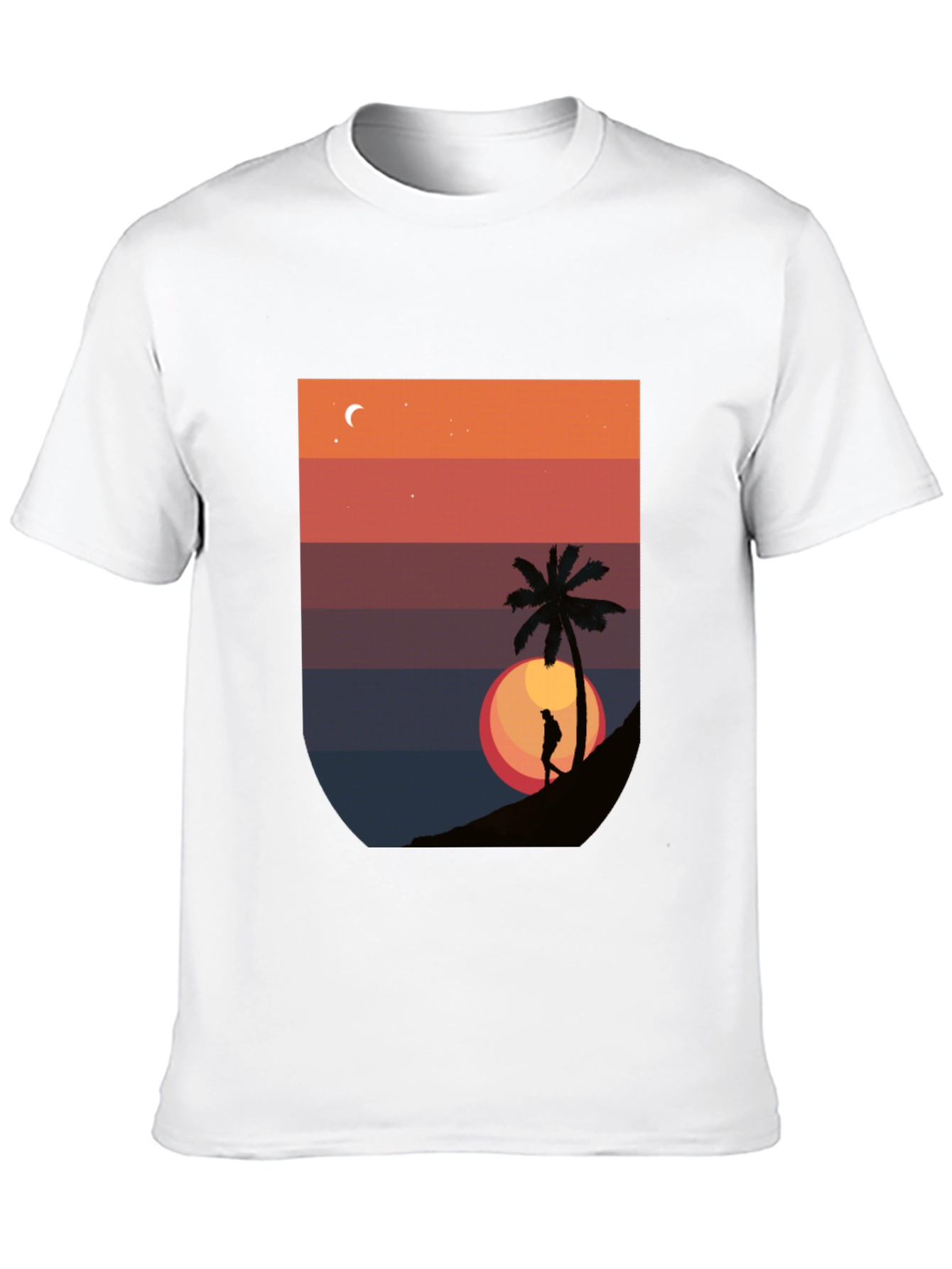 Black Sunset Palm Graphic T-Shirt - Men's Black Tee view 10