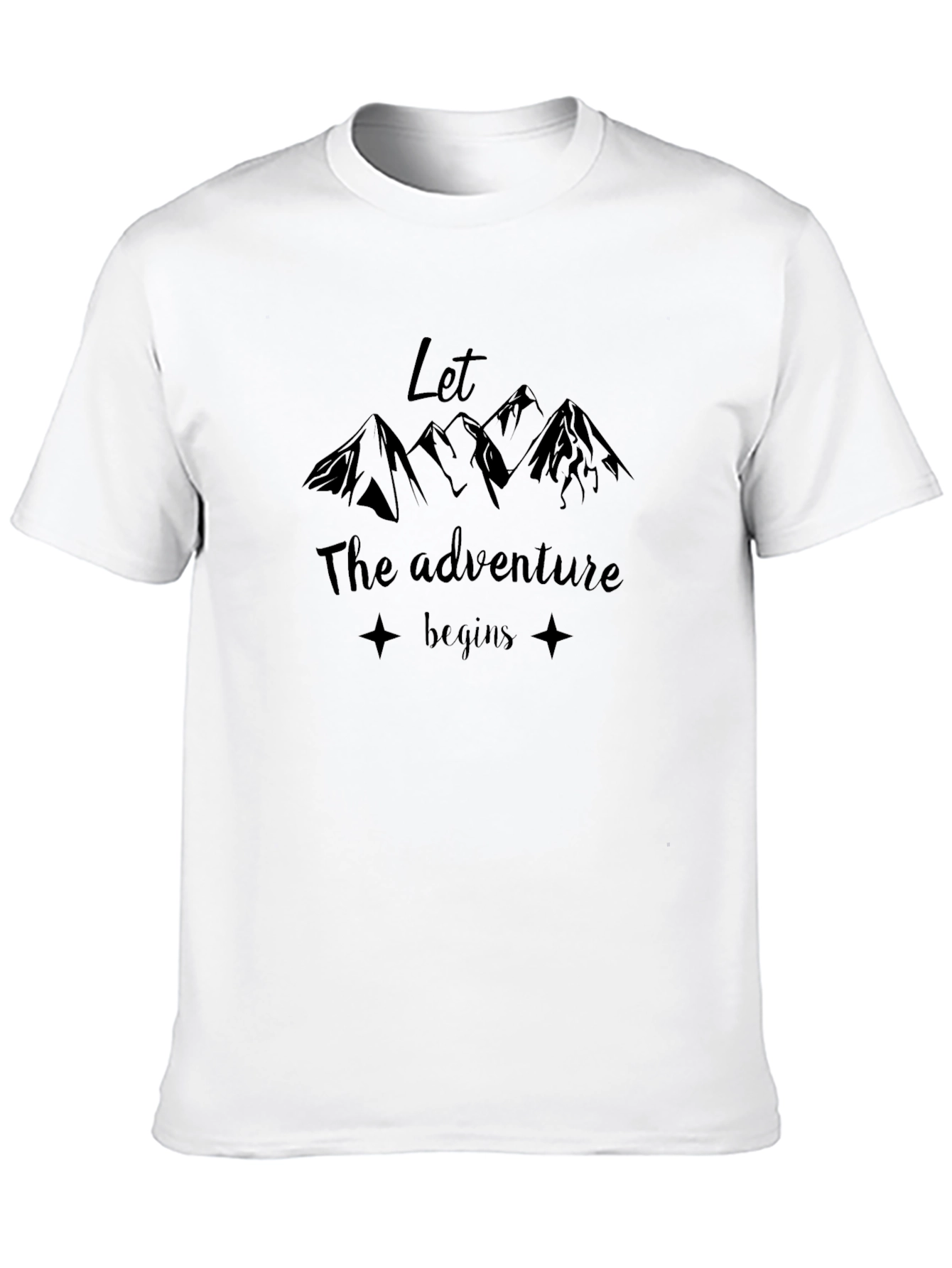 Black Adventure Begins Graphic Tee - Black Cotton T-Shirt view 10